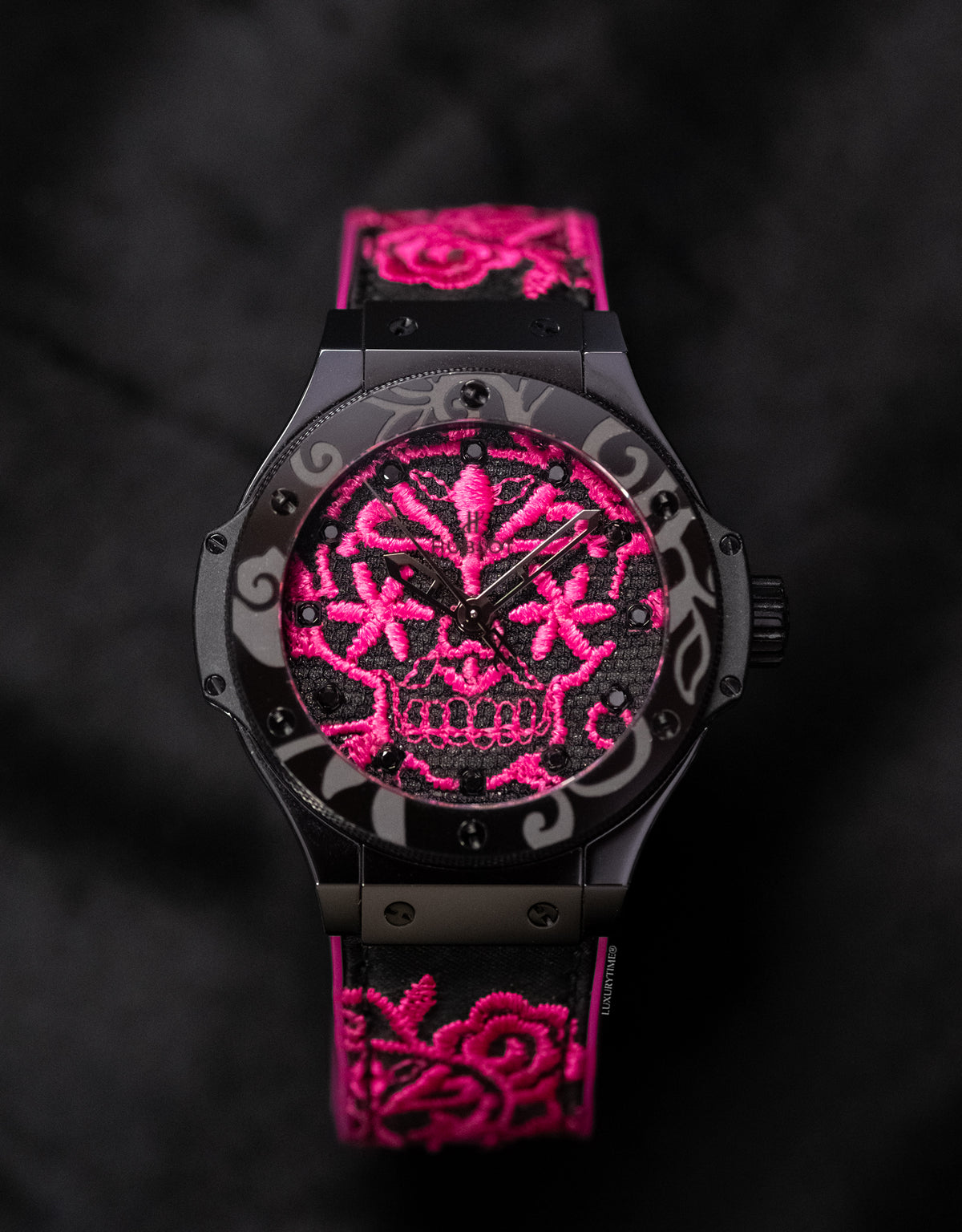 Hublot Big Bang Broderie Sugar Skull Fluo Hot Pink Unisex Watch - image 3