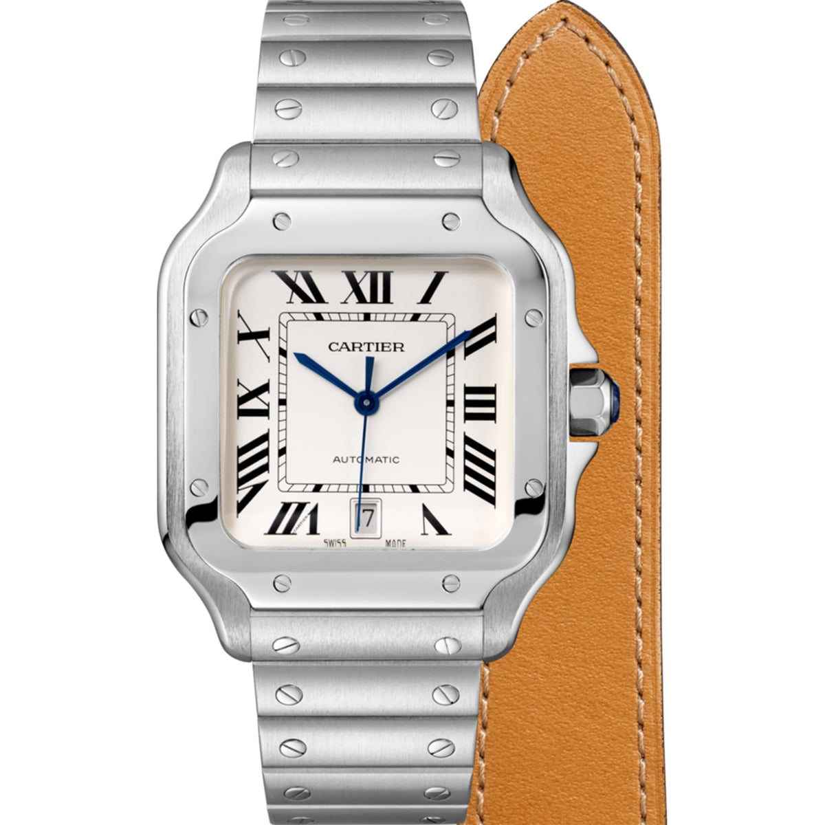 Santos de Cartier Large Model | 40mm, Steel, Silver Dial - image 3