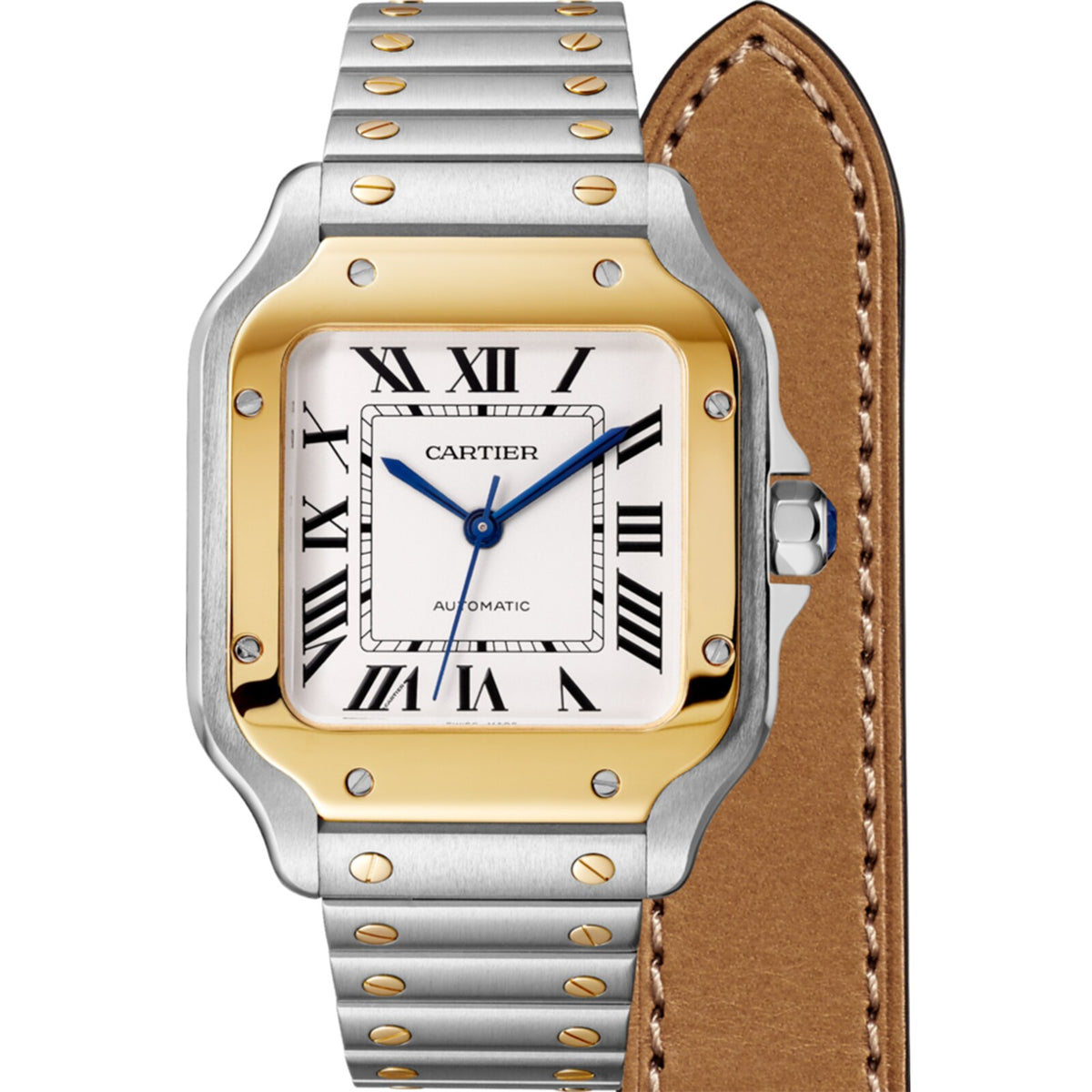 Santos de Cartier | 35mm, Two-Tone Steel & 18K Yellow Gold, Silver Dial - image 3