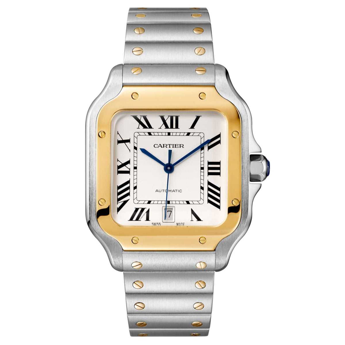 Santos de Cartier Large Model | 40mm, Two-Tone Steel & 18K Yellow Gold, Silver Dial - image 1