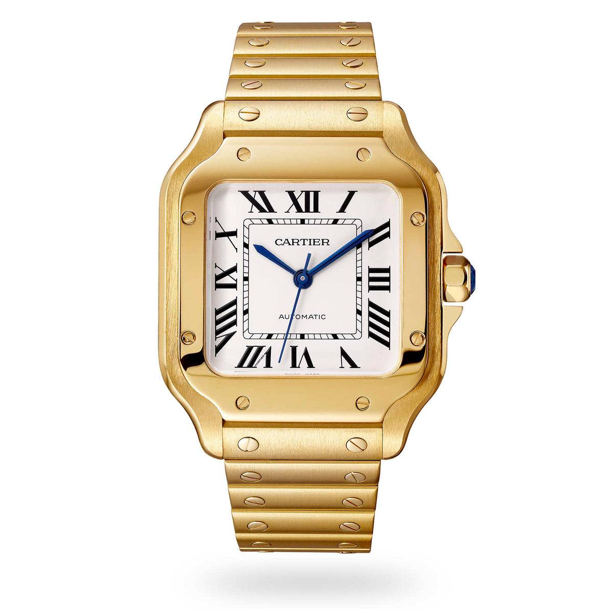Santos de Cartier Medium Model | 35mm, 18K Yellow Gold, Silver Dial - image 1