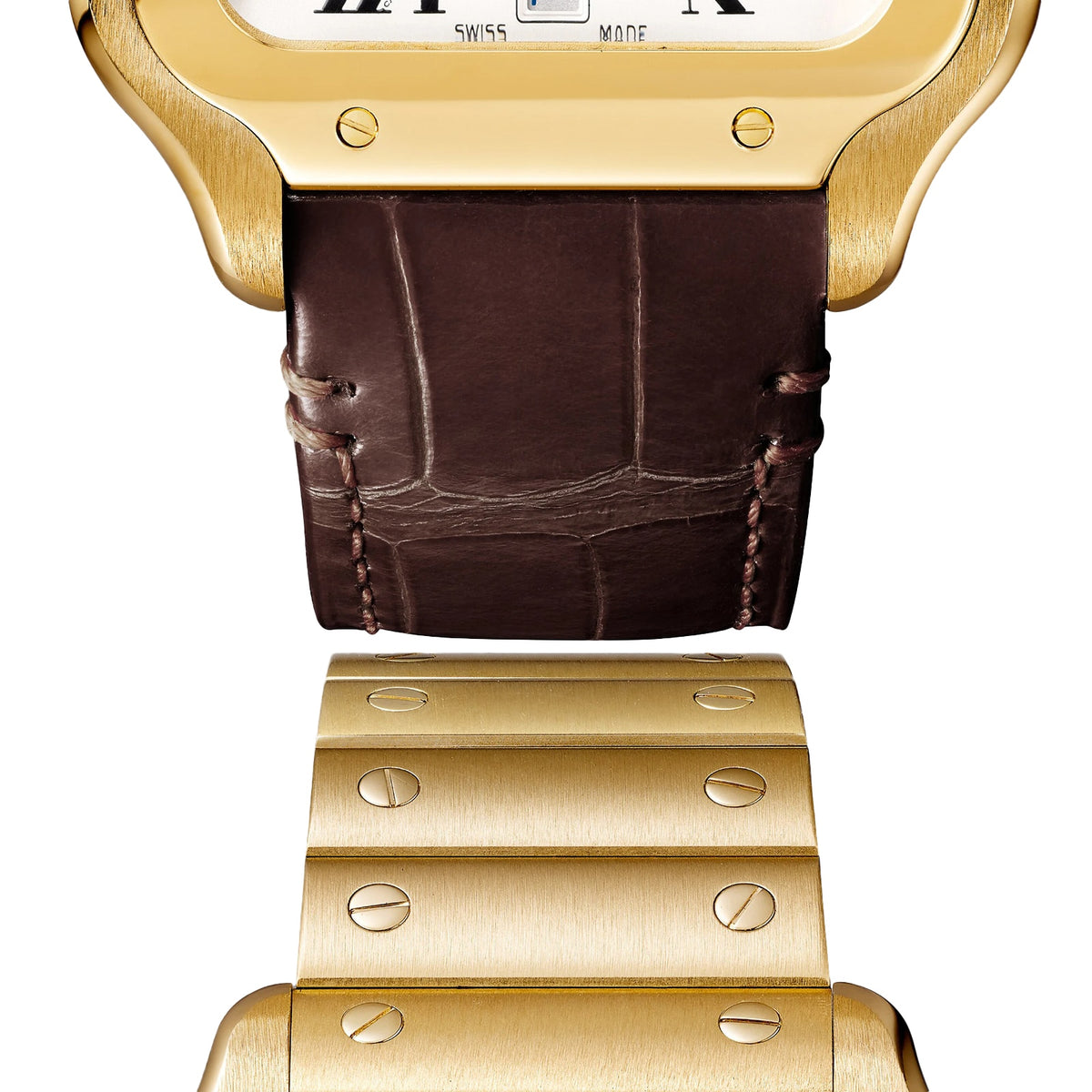Santos de Cartier Large Model | 40mm, 18K Yellow Gold, White Dial - image 2