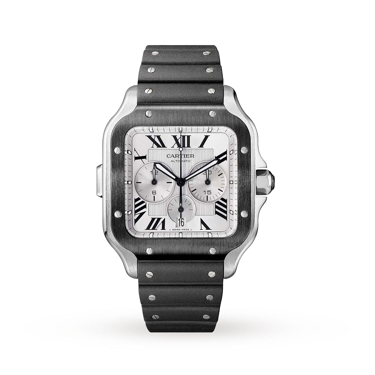 Santos de Cartier Chronograph | 43mm, Steel, Rubber, Silver Dial - image 1
