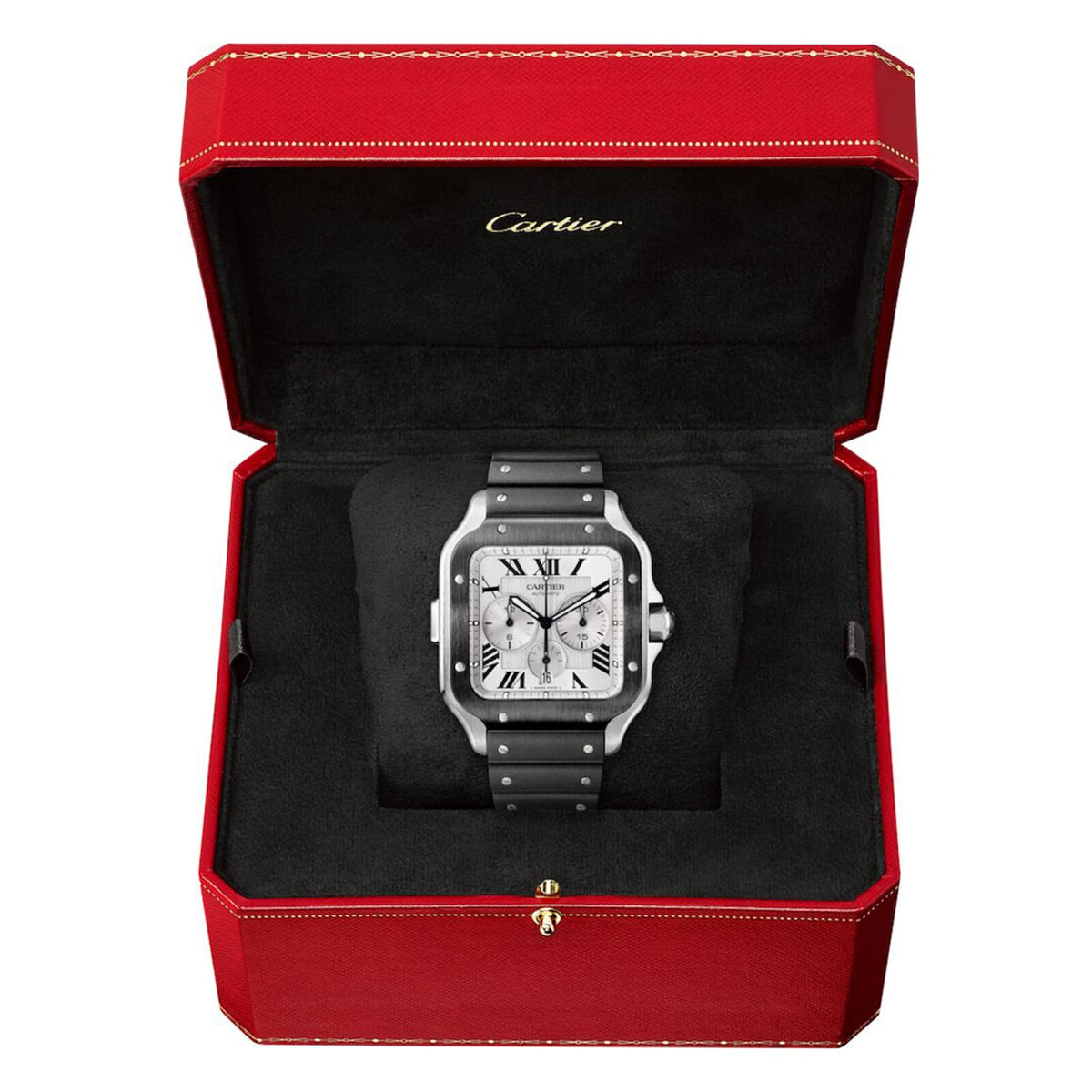 Santos de Cartier Chronograph | 43mm, Steel, Rubber, Silver Dial - image 3