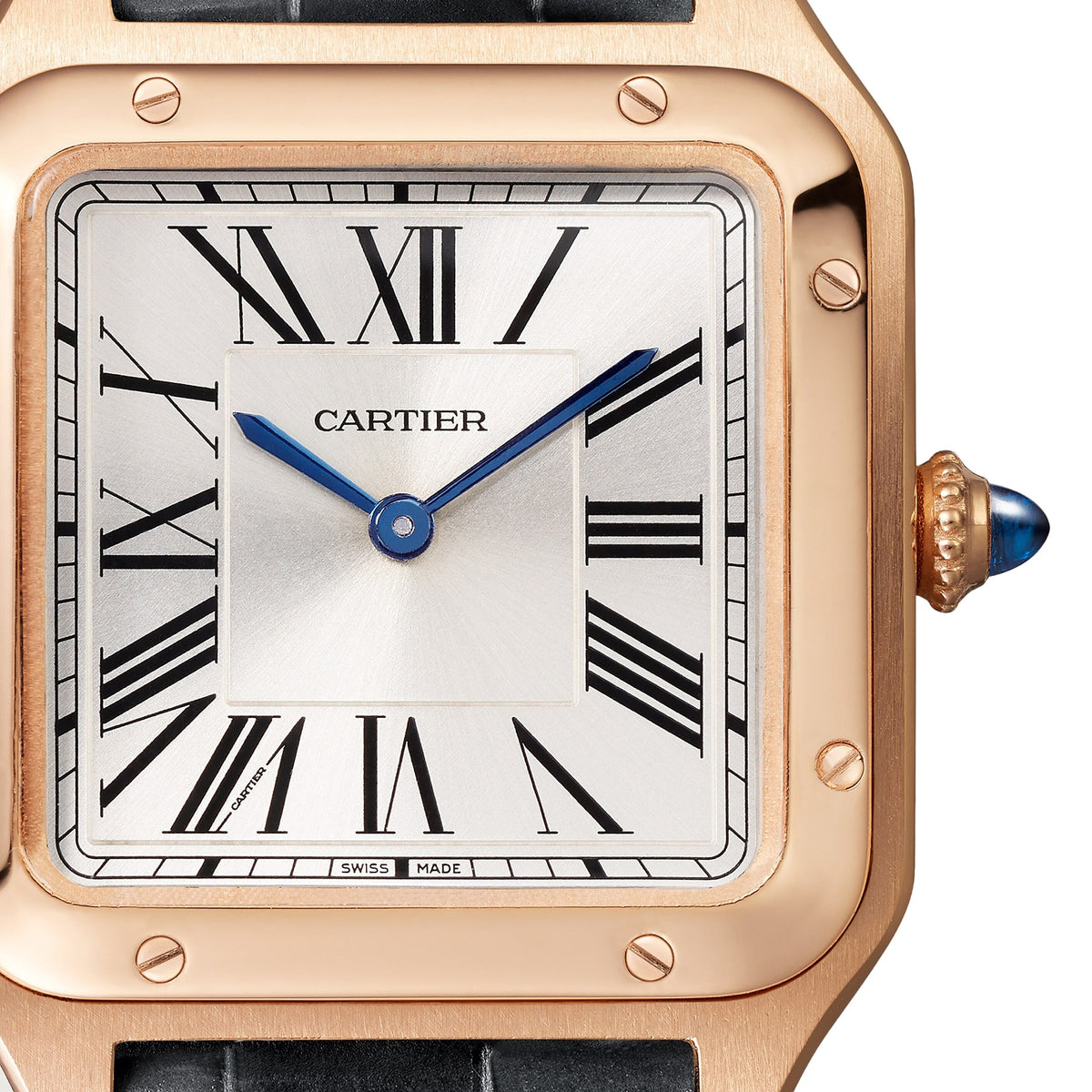 Santos-Dumont Small Model | 27.5mm, 18K Rose Gold, Alligator Leather, Silver Dial - image 3