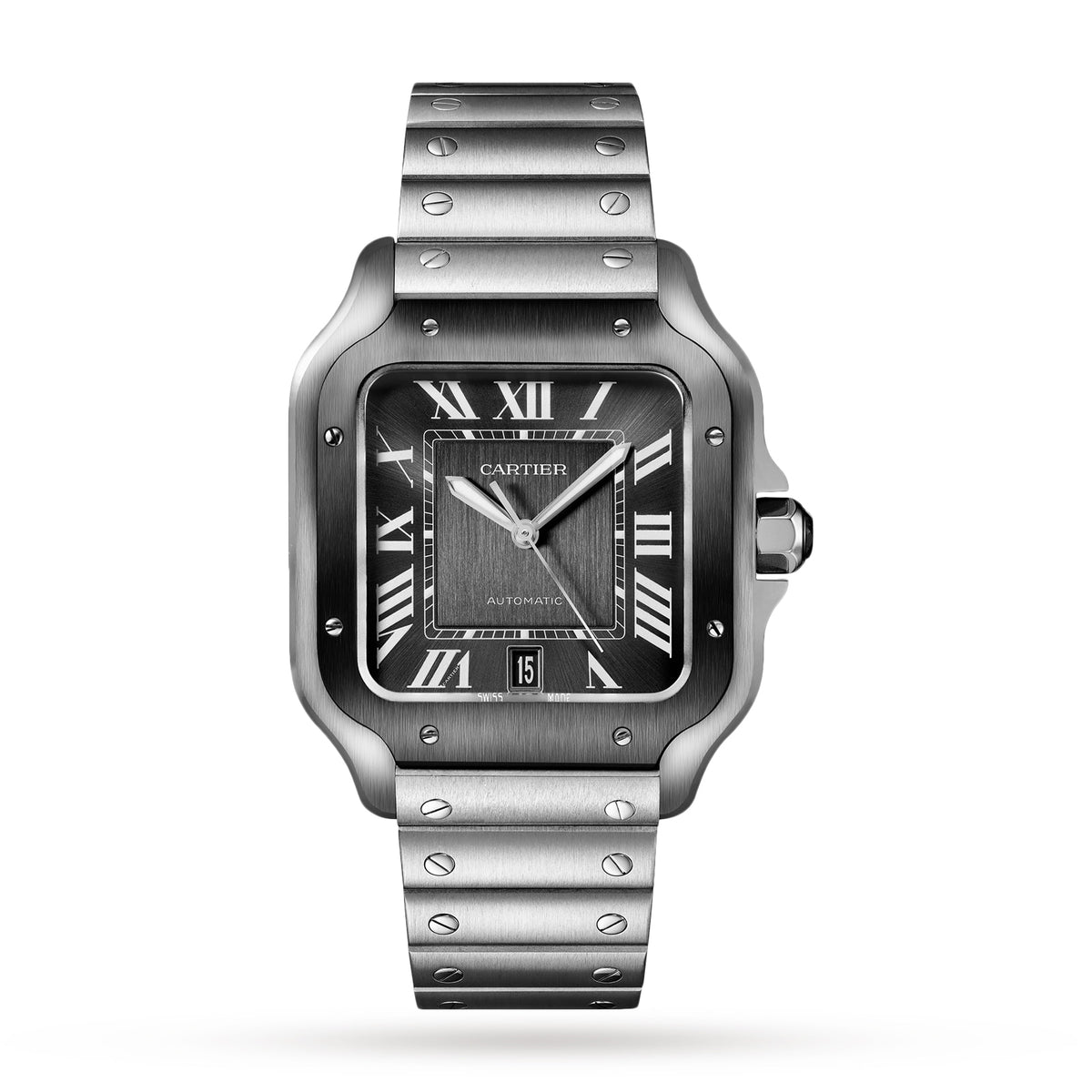 Santos de Cartier Large Model | 40mm, Two-Tone Steel & ADLC, Steel, Grey Dial - image 1