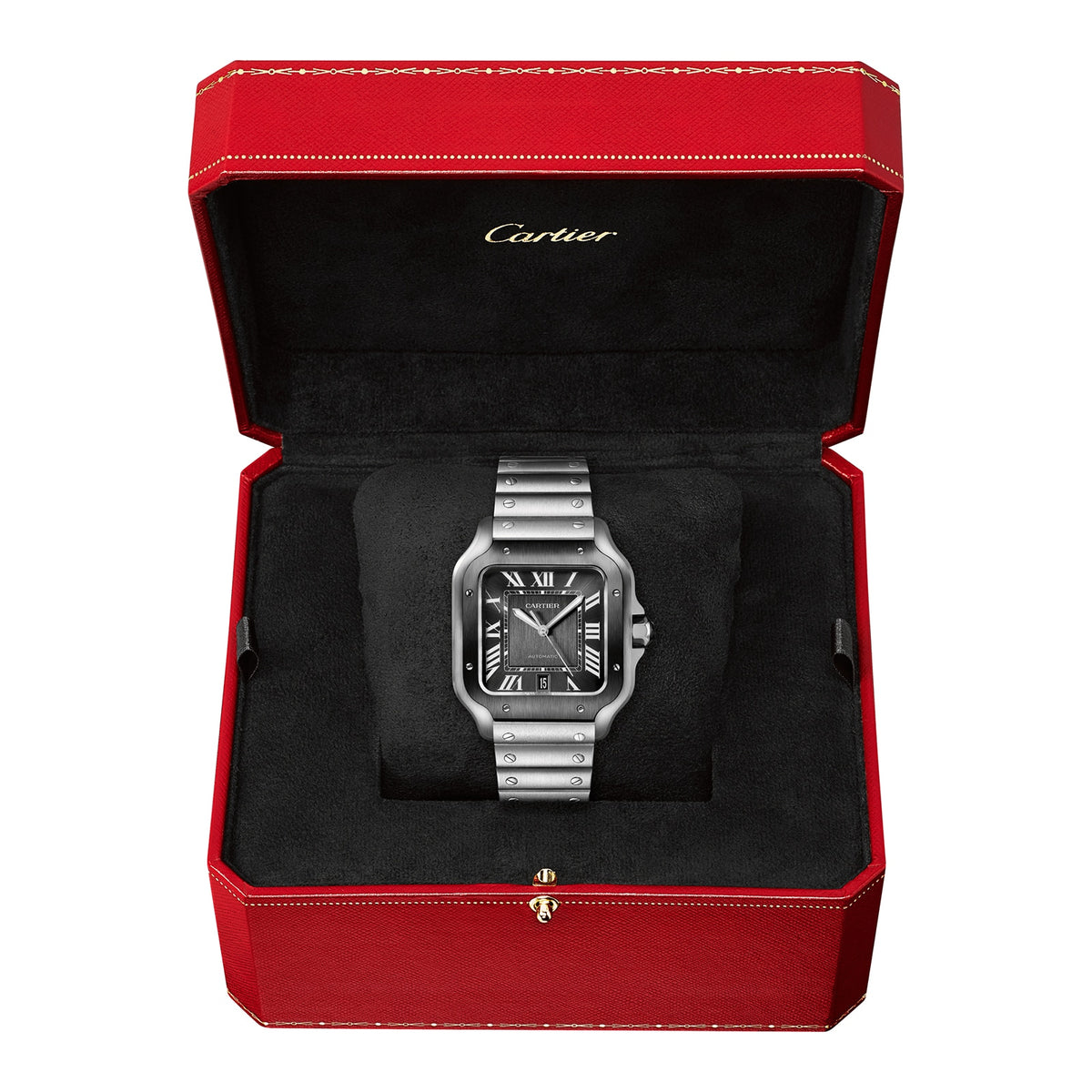 Santos de Cartier Large Model | 40mm, Two-Tone Steel & ADLC, Steel, Grey Dial - image 3