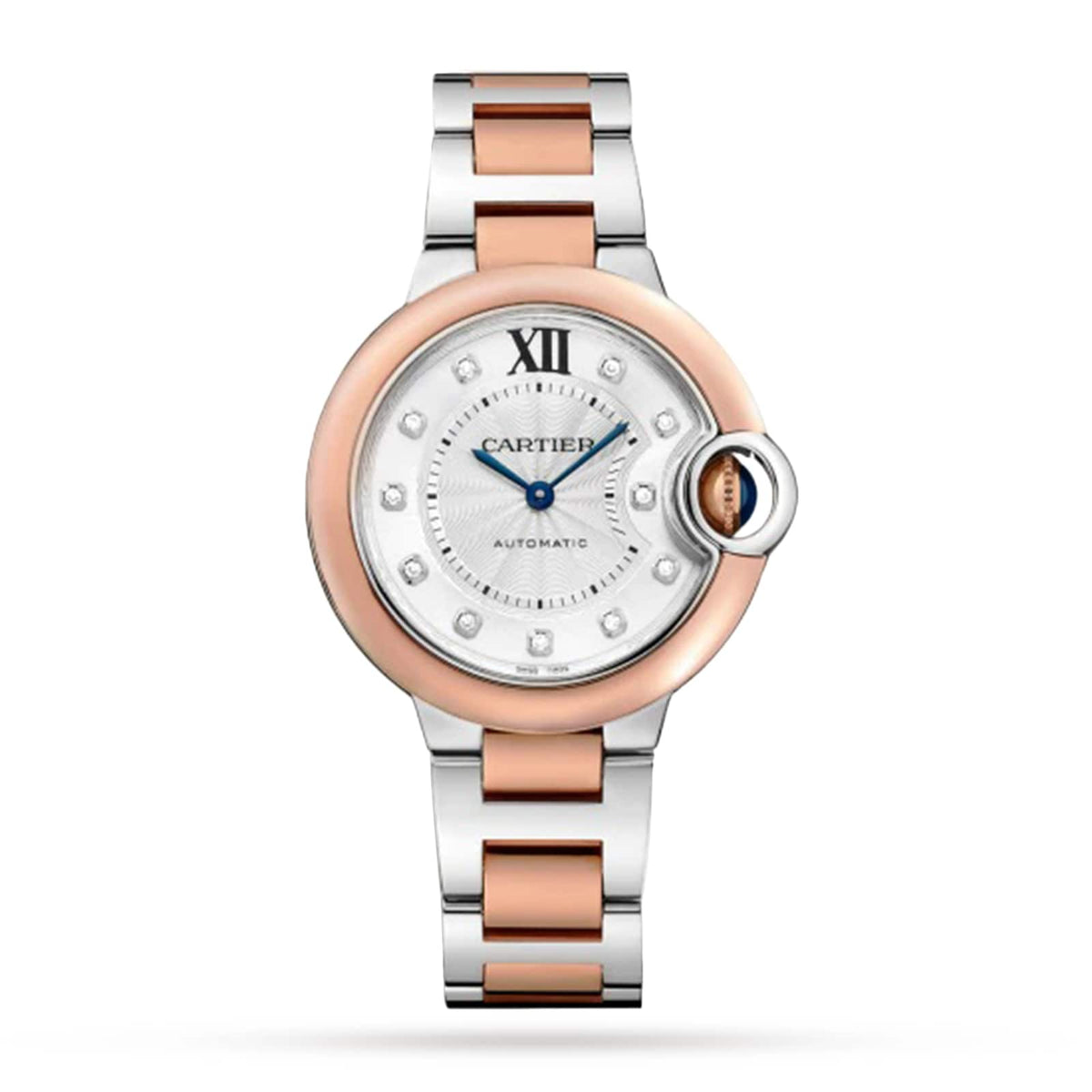 Ballon Bleu de Cartier 33 | 33mm, Two-Tone Steel & 18K Rose Gold, Diamond Silver Dial - image 1