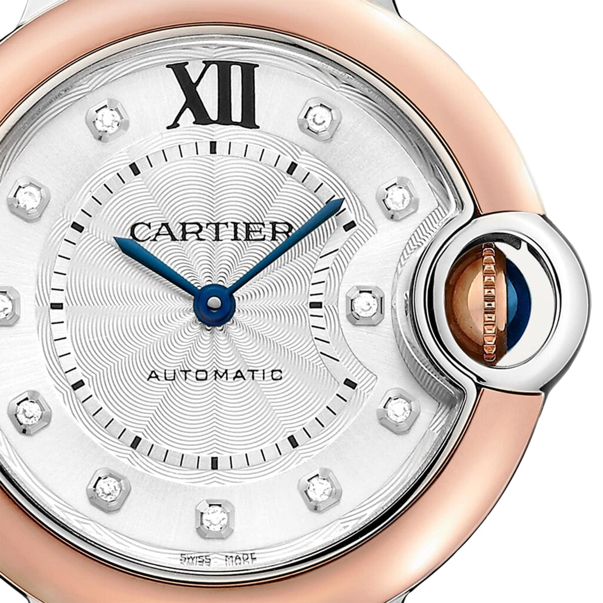 Ballon Bleu de Cartier 33 | 33mm, Two-Tone Steel & 18K Rose Gold, Diamond Silver Dial - image 3