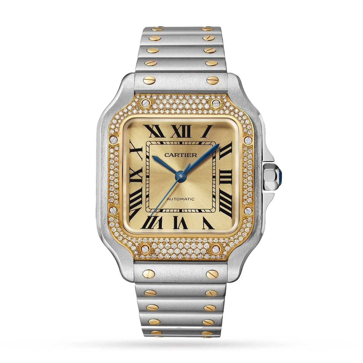 Santos de Cartier Chronograph | 35mm, Two-Tone Steel & 18K Yellow Gold, Gold Dial - image 1