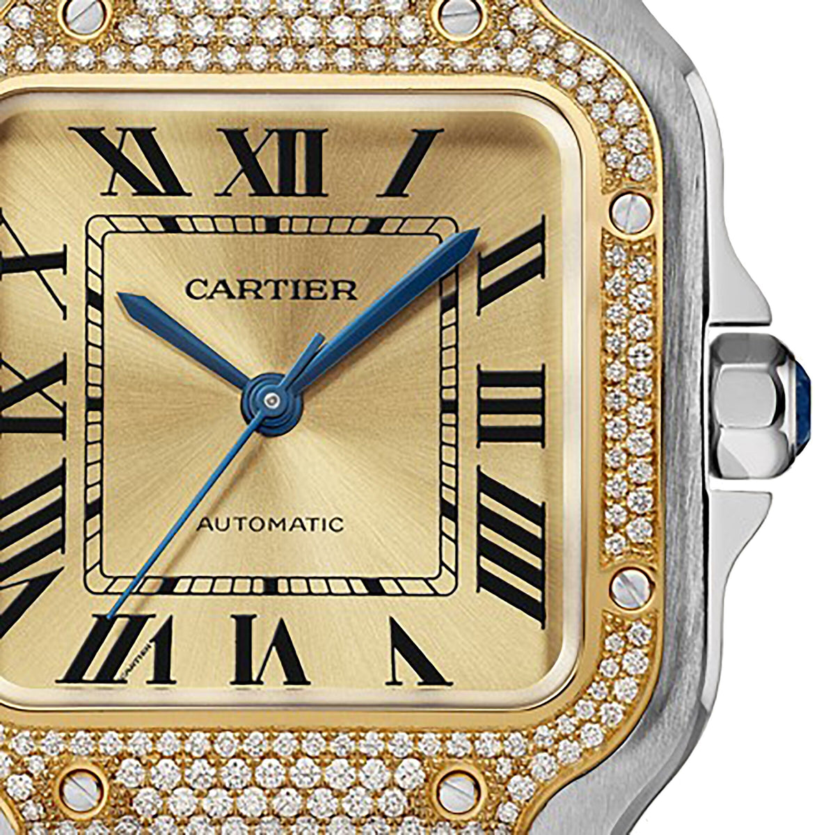 Santos de Cartier Chronograph | 35mm, Two-Tone Steel & 18K Yellow Gold, Gold Dial - image 3