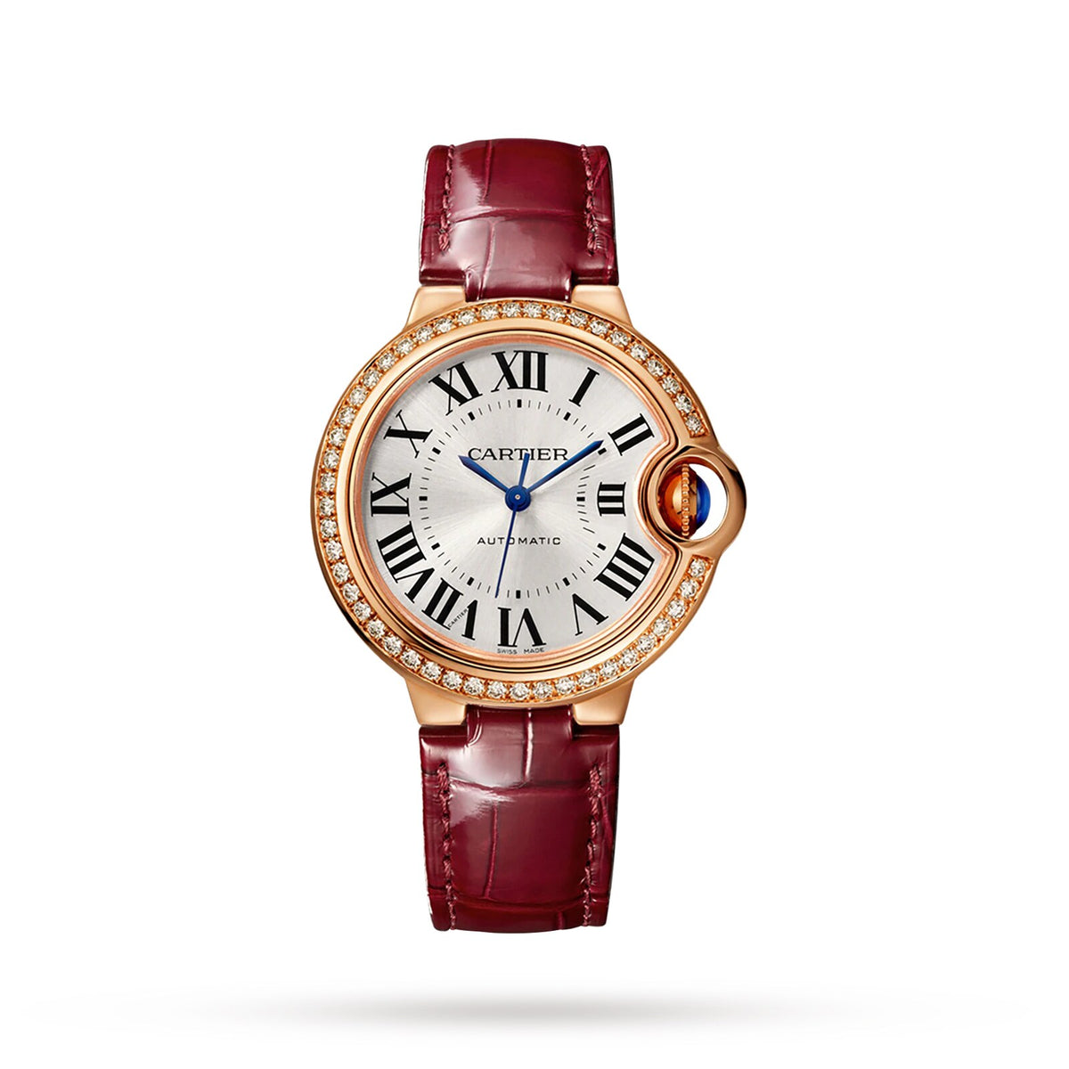 Ballon Bleu de Cartier 33 | 33mm, 18K Rose Gold, Alligator Leather, Silver Dial - image 1