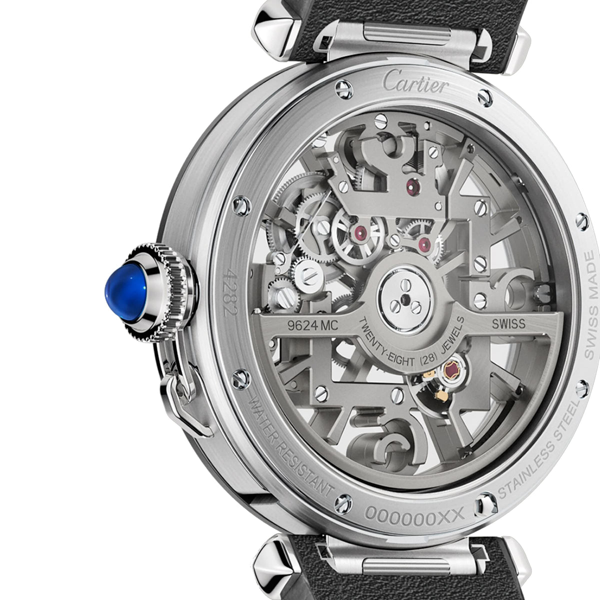 Pasha de cartier Skeleton | 41mm, Two-Tone Steel & PVD Black, Alligator Leather - image 3