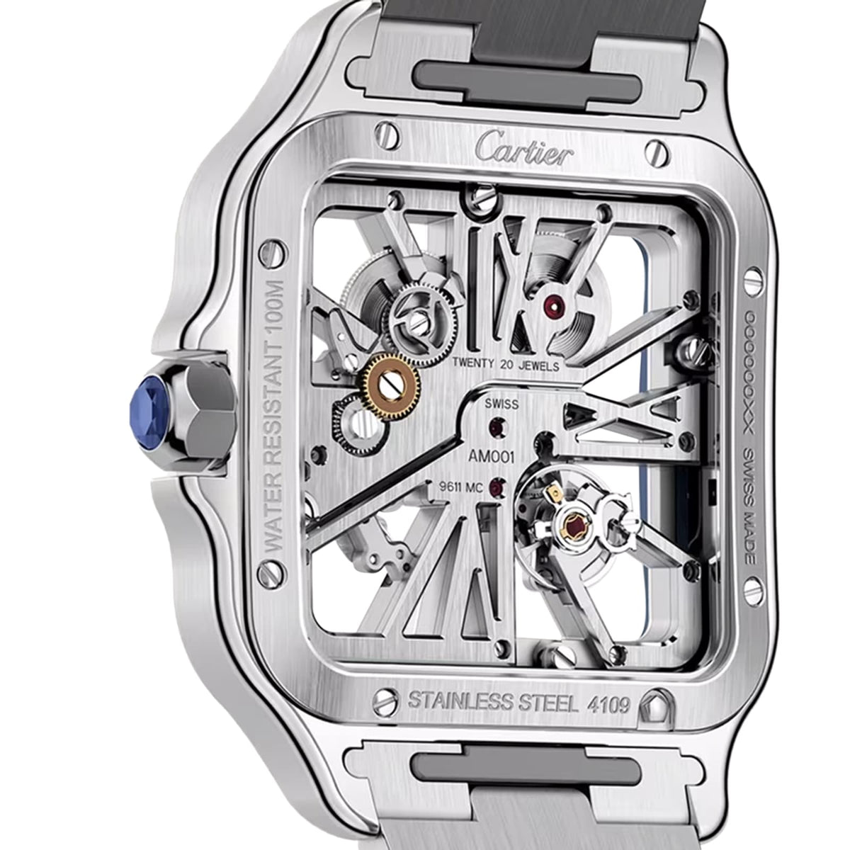 Santos de Cartier Skeleton Large Model | 40mm, Steel and PVD Colour, Other Dial - image 2