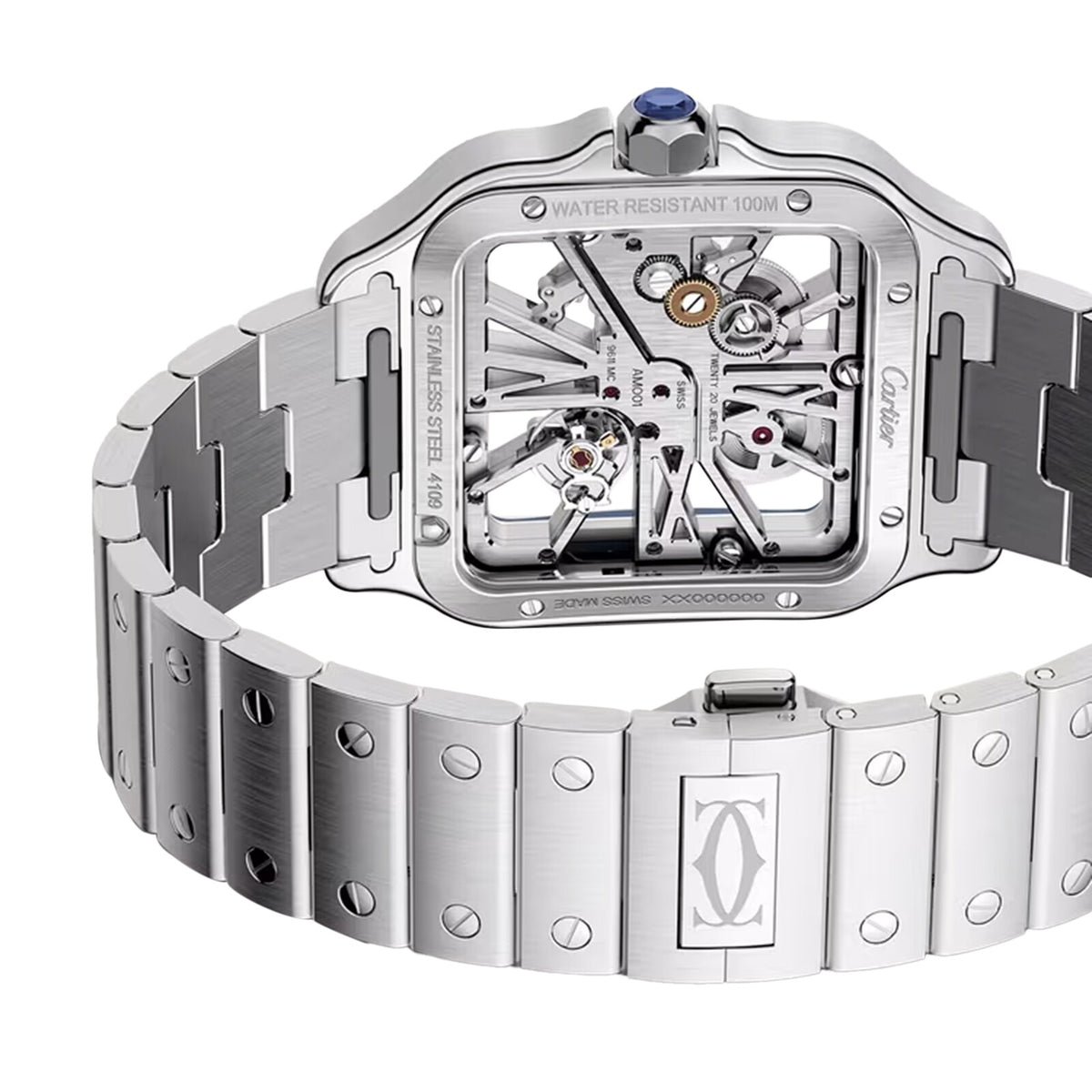 Santos de Cartier Skeleton Large Model | 40mm, Steel and PVD Colour, Other Dial - image 3