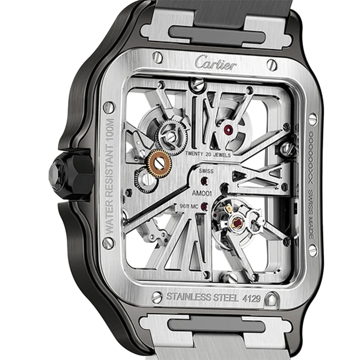 Santos de Cartier Skeleton | 39.7mm, Two-Tone Steel & ADLC, Steel - image 2