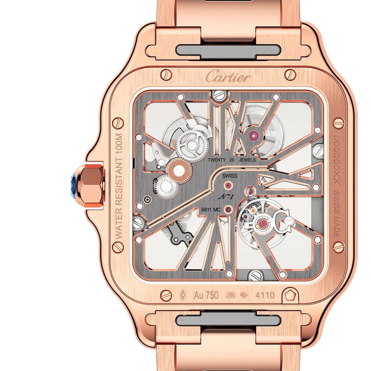 Santos de Cartier Skeleton Large Model | 40mm, 18K Rose Gold - image 3