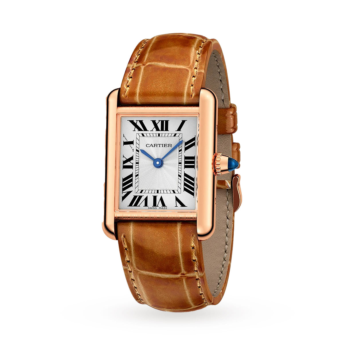 Tank Louis Cartier Small Model | 30mm, 18K Rose Gold, Alligator Leather, Rose Dial - image 2
