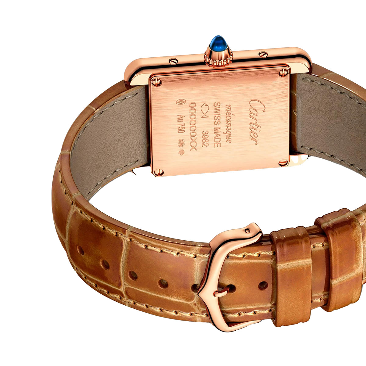 Tank Louis Cartier Small Model | 30mm, 18K Rose Gold, Alligator Leather, Rose Dial - image 3