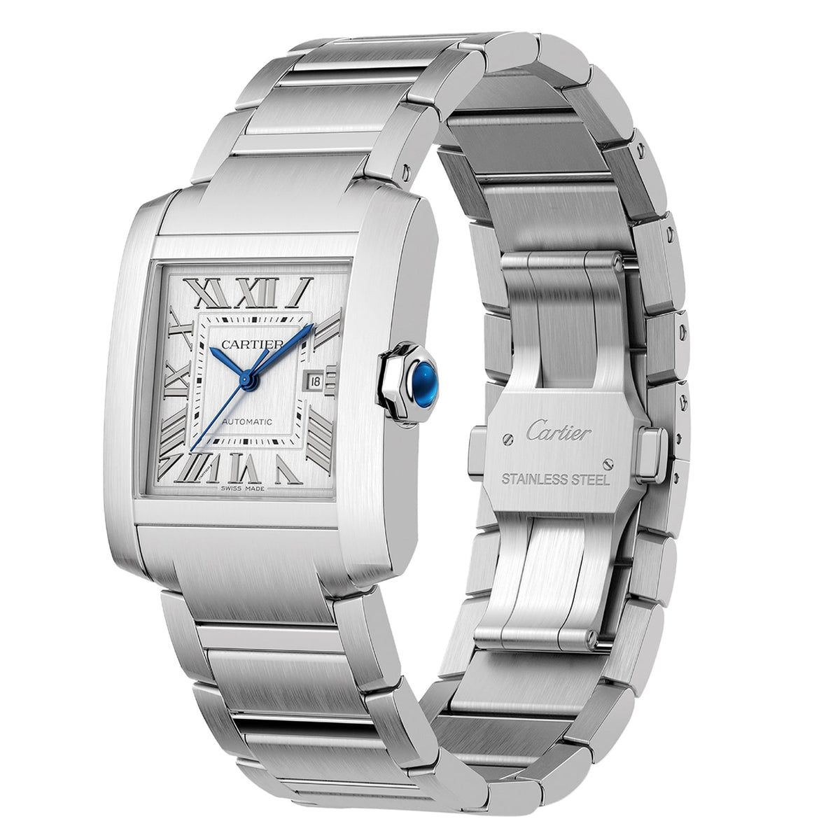 Tank Française Large Model | 30.5mm, Steel, Silver Dial - image 4