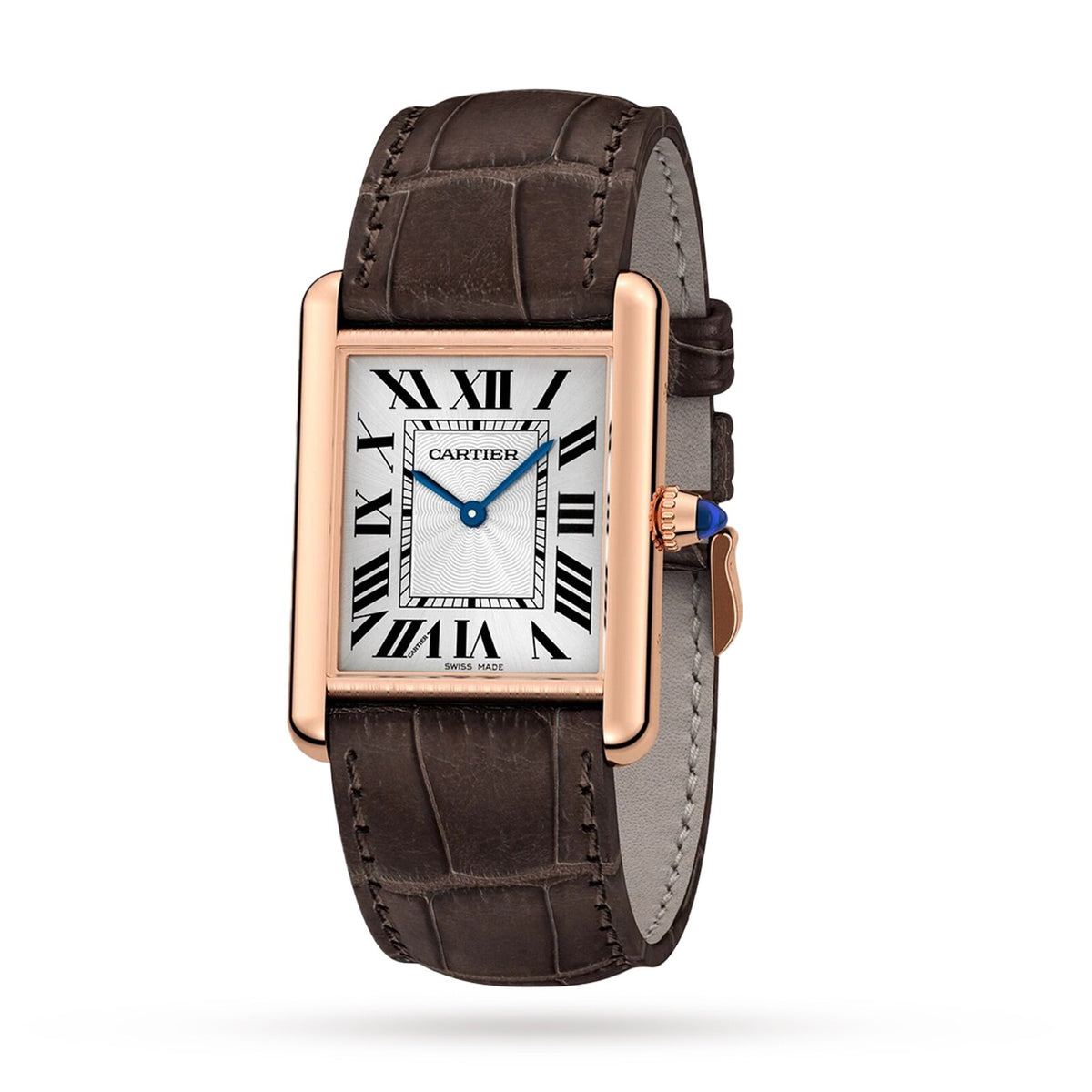 Tank Louis Cartier Large Model | 34mm, 18K Rose Gold, Alligator Leather, Silver Dial - image 2