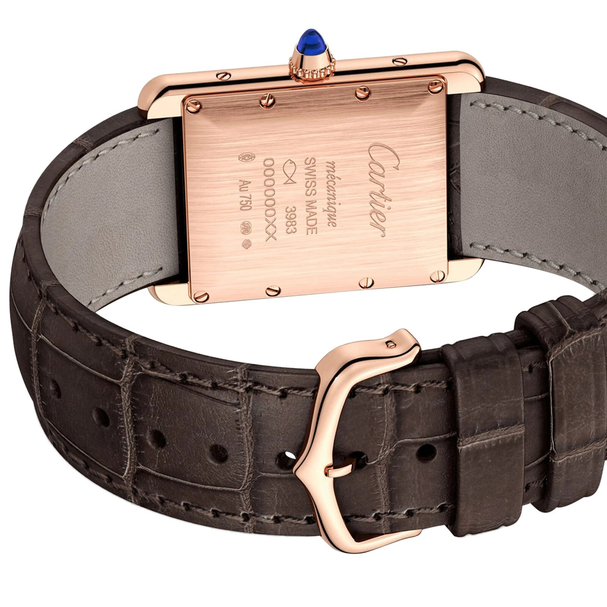 Tank Louis Cartier Large Model | 34mm, 18K Rose Gold, Alligator Leather, Silver Dial - image 4