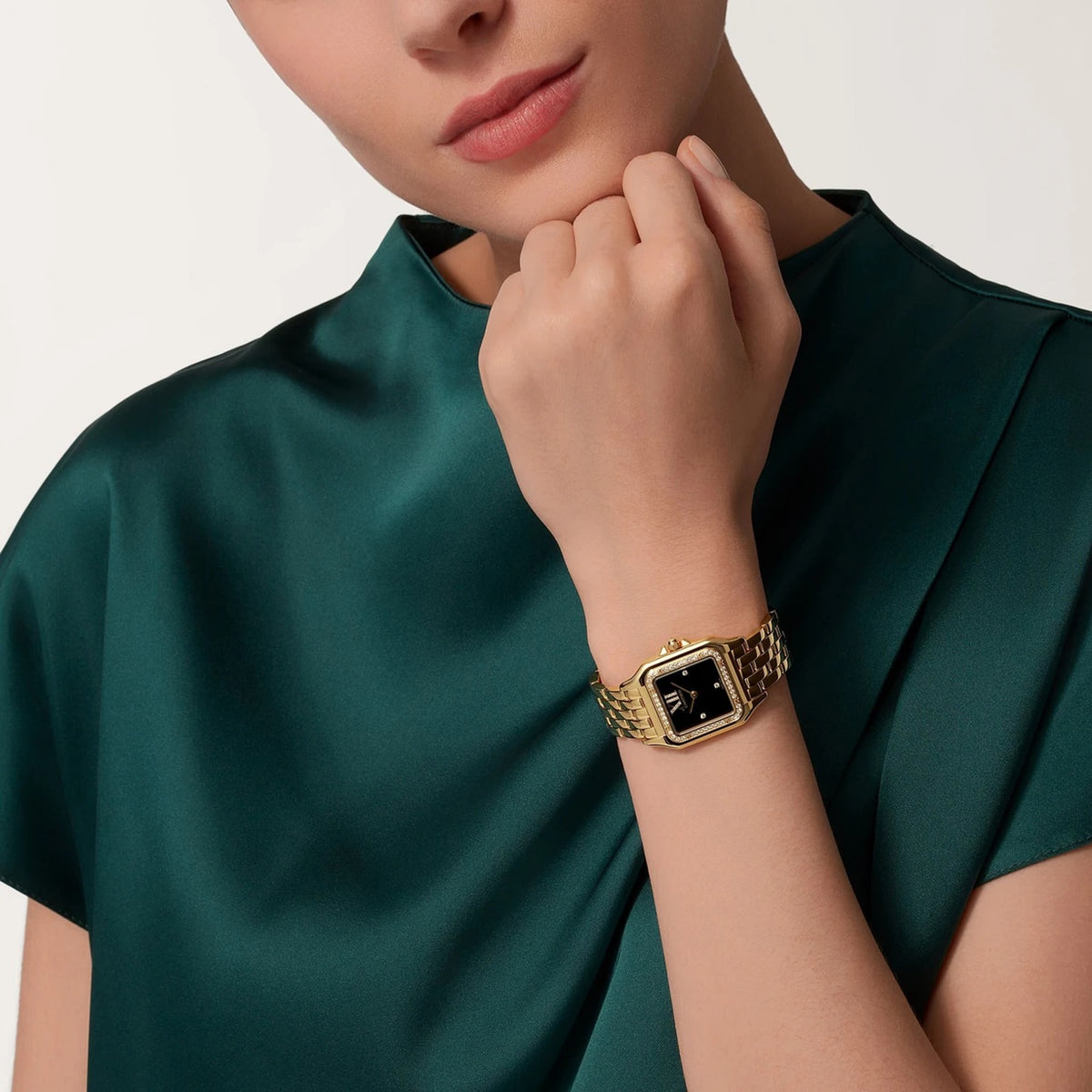 Panthère de Cartier Medium Model | 27mm, 18K Yellow Gold, Diamond Black Dial - image 3