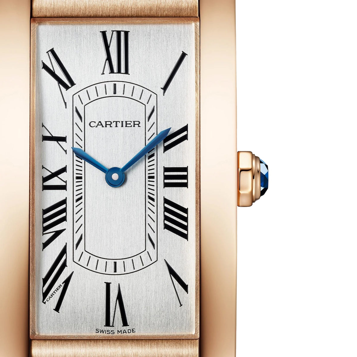 Tank Américaine Large Model | 24.5mm, 18K Rose Gold, Alligator Leather, Silver Dial - image 2