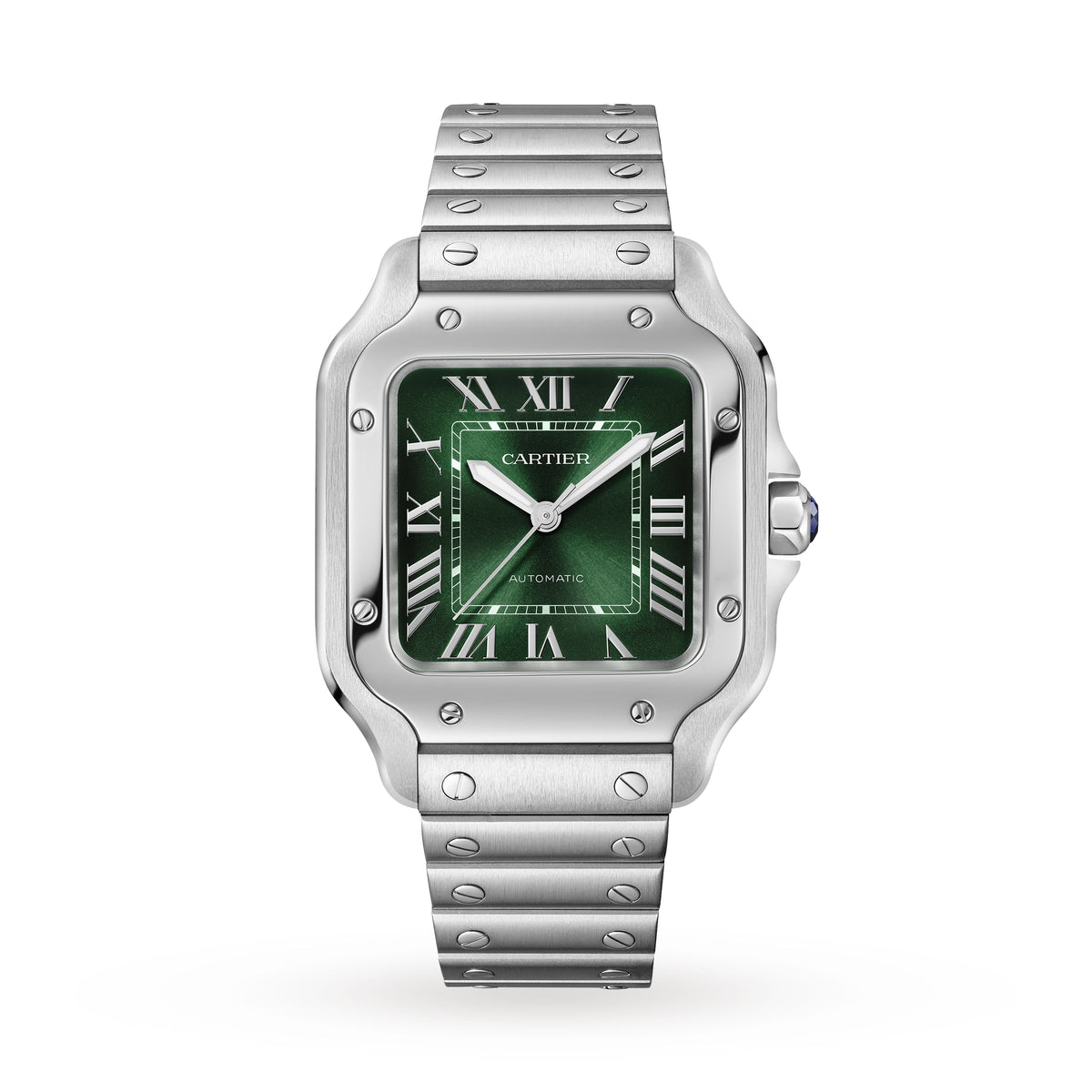 Santos de Cartier Medium Model | 35mm, Steel, Green Dial - image 1