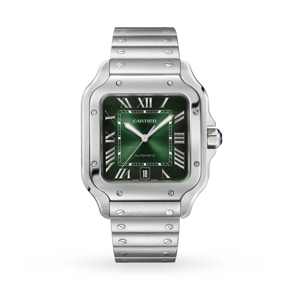 Santos de Cartier Large Model | 40mm, Steel, Green Dial - image 1
