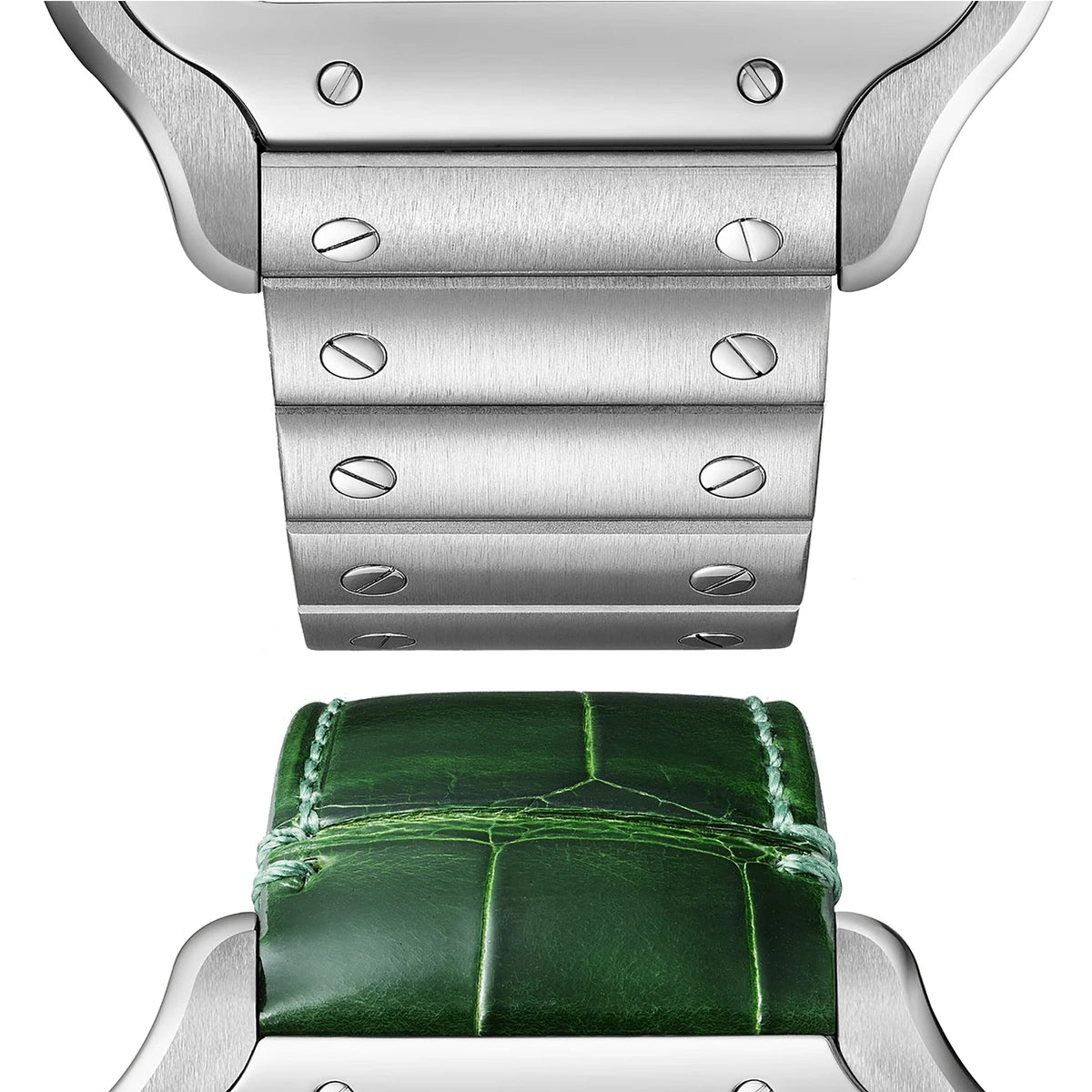 Santos de Cartier Large Model | 40mm, Steel, Green Dial - image 2