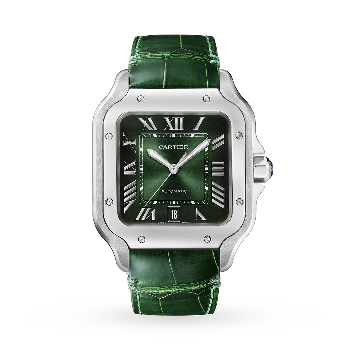 Santos de Cartier Large Model | 40mm, Steel, Green Dial - image 3