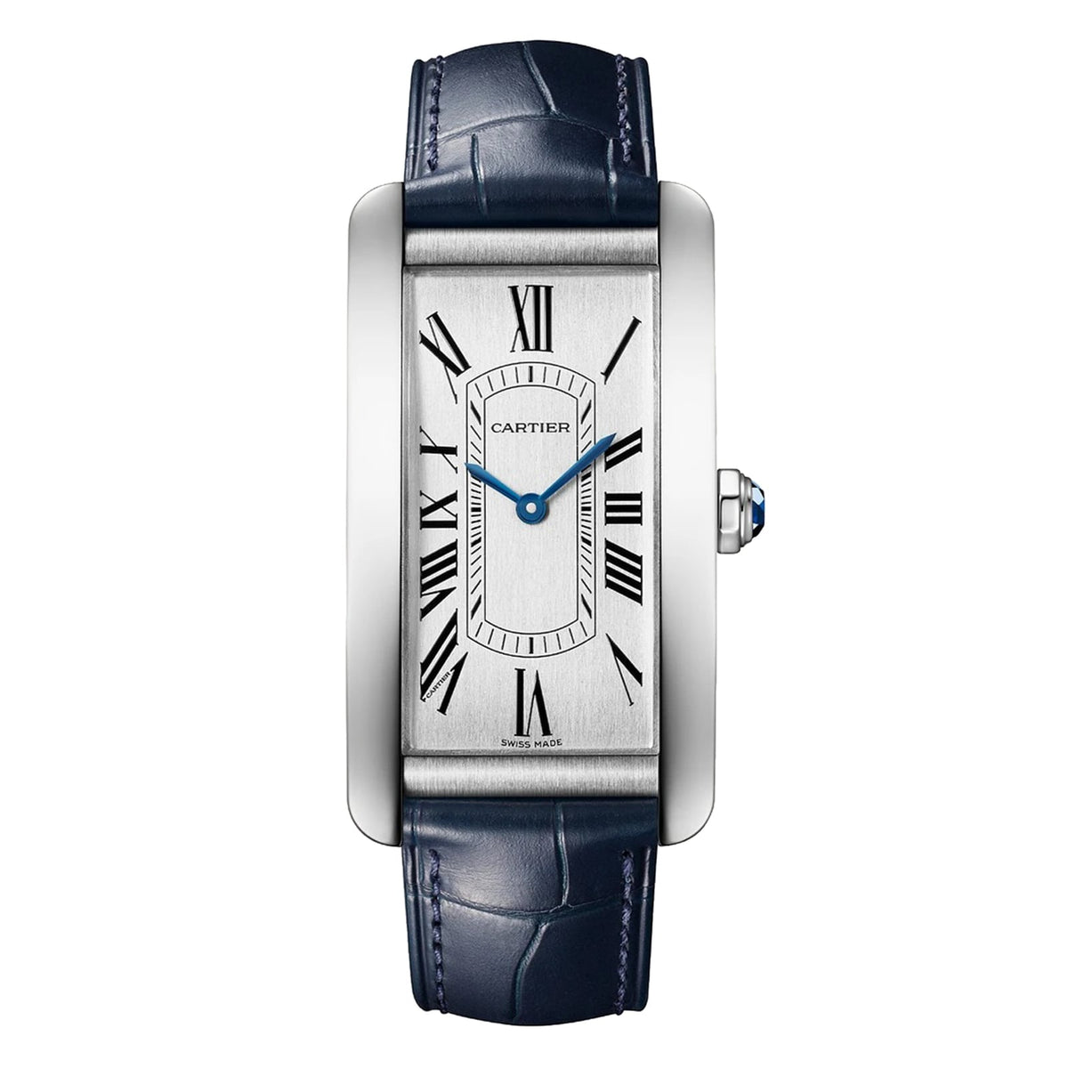 Tank Américaine Large Model | 24.5mm, Steel, Alligator Leather, Silver Dial - image 1