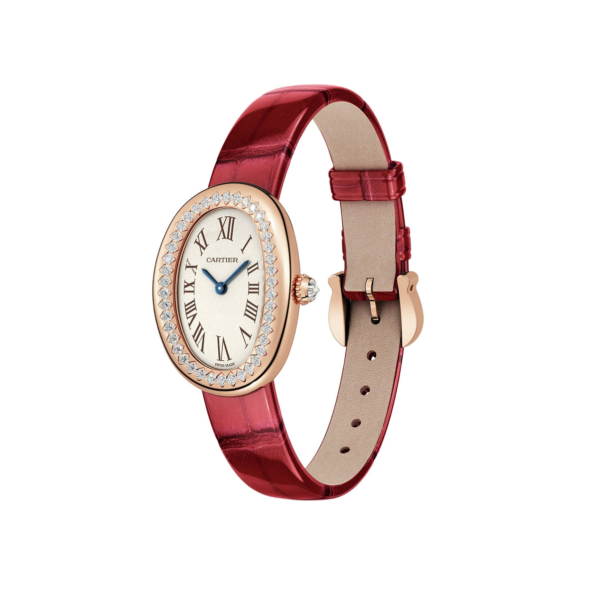 Baignoire Mini Model | 23mm, 18K Rose Gold, Alligator Leather, Silver Dial - image 2