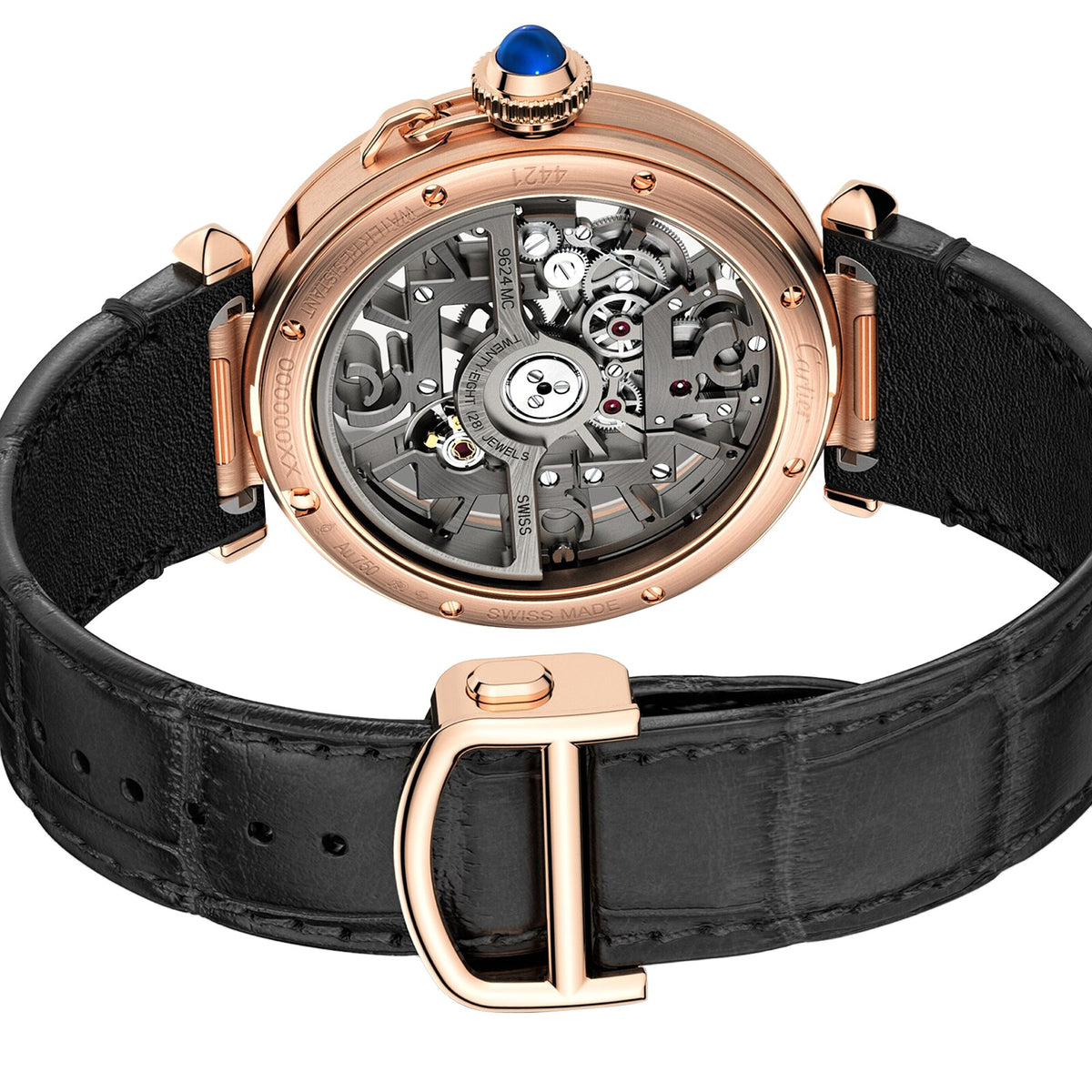 Pasha de Cartier | 41mm, 18K Rose Gold, Leather, Silver Dial - image 4