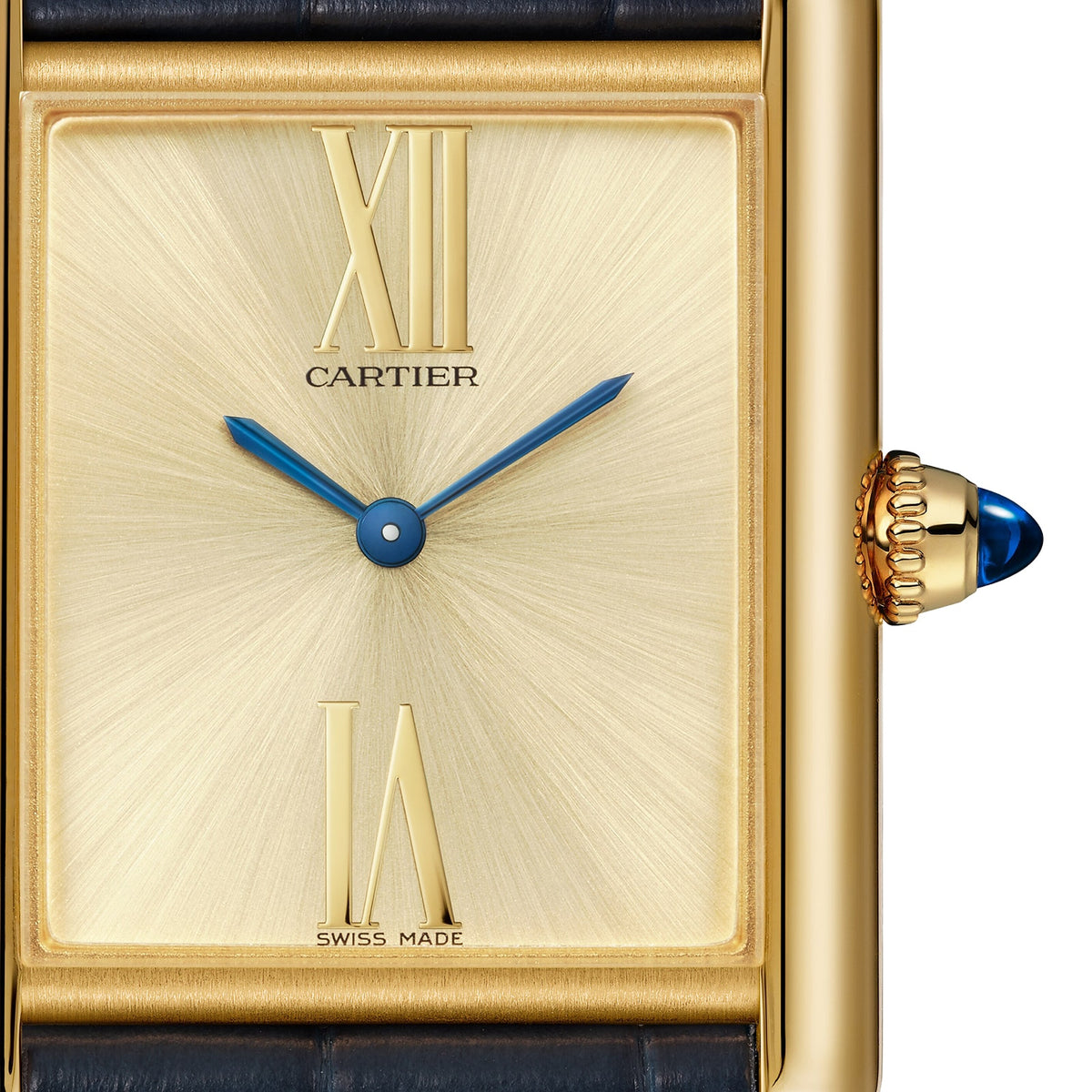 Tank Louis Medium Model | 25.5mm, 18K Yellow Gold, Alligator Leather, Gold Dial - image 2