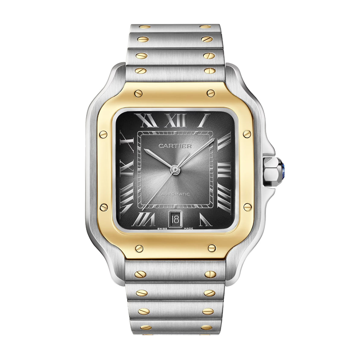 Santos de Cartier Large Model | 40mm, Two-Tone Steel & 18K Yellow Gold, Grey Dial - image 1