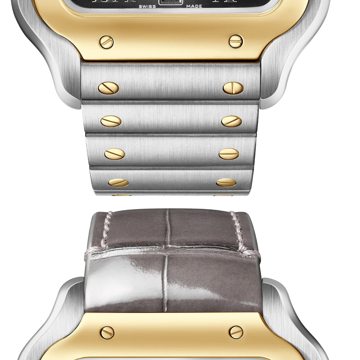 Santos de Cartier Large Model | 40mm, Two-Tone Steel & 18K Yellow Gold, Grey Dial - image 3