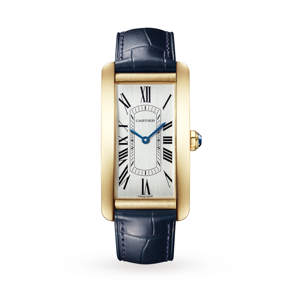 Tank Américaine Large Model | 24.5mm, 18K Yellow Gold, Leather, Silver Dial - image 1
