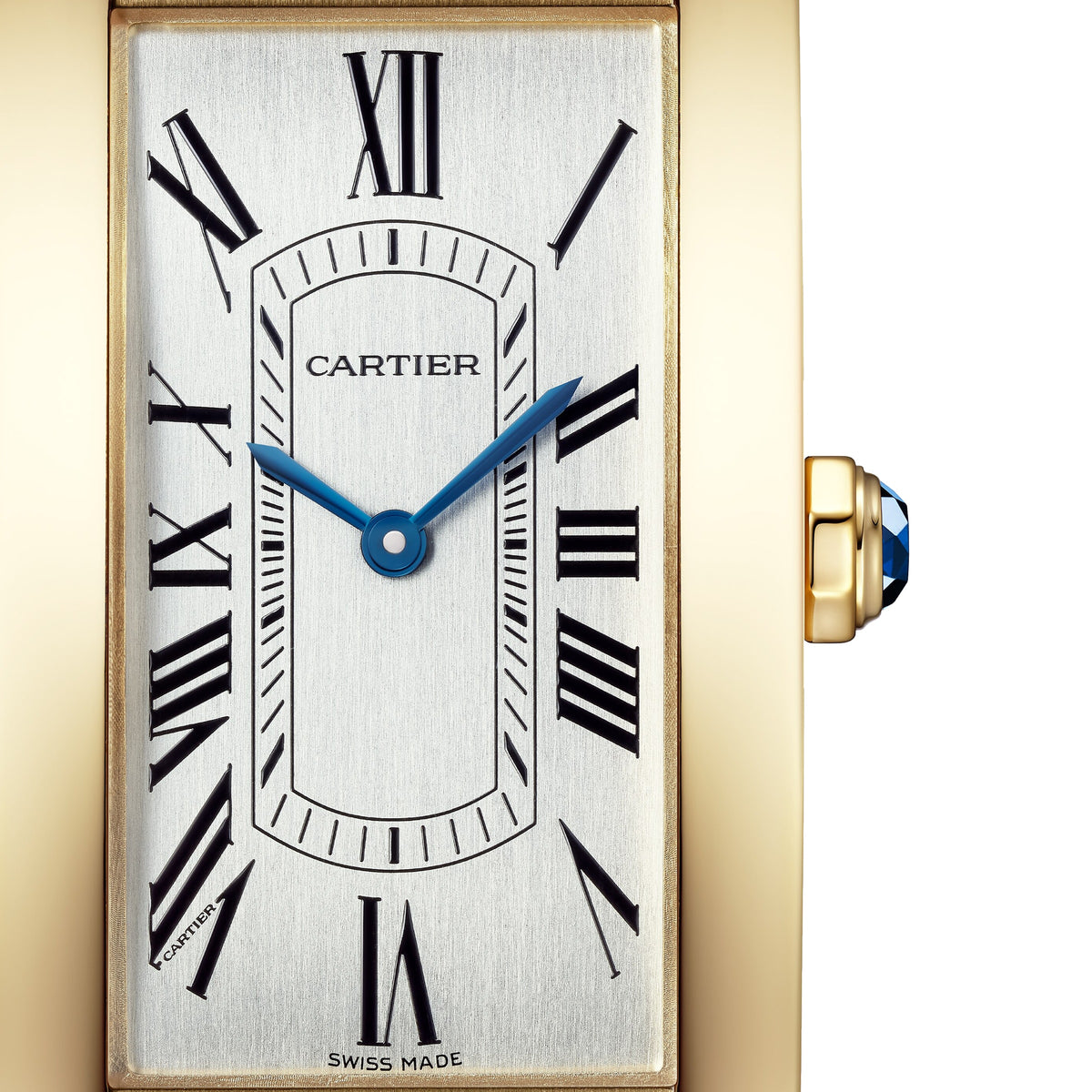 Tank Américaine Large Model | 24.5mm, 18K Yellow Gold, Leather, Silver Dial - image 2