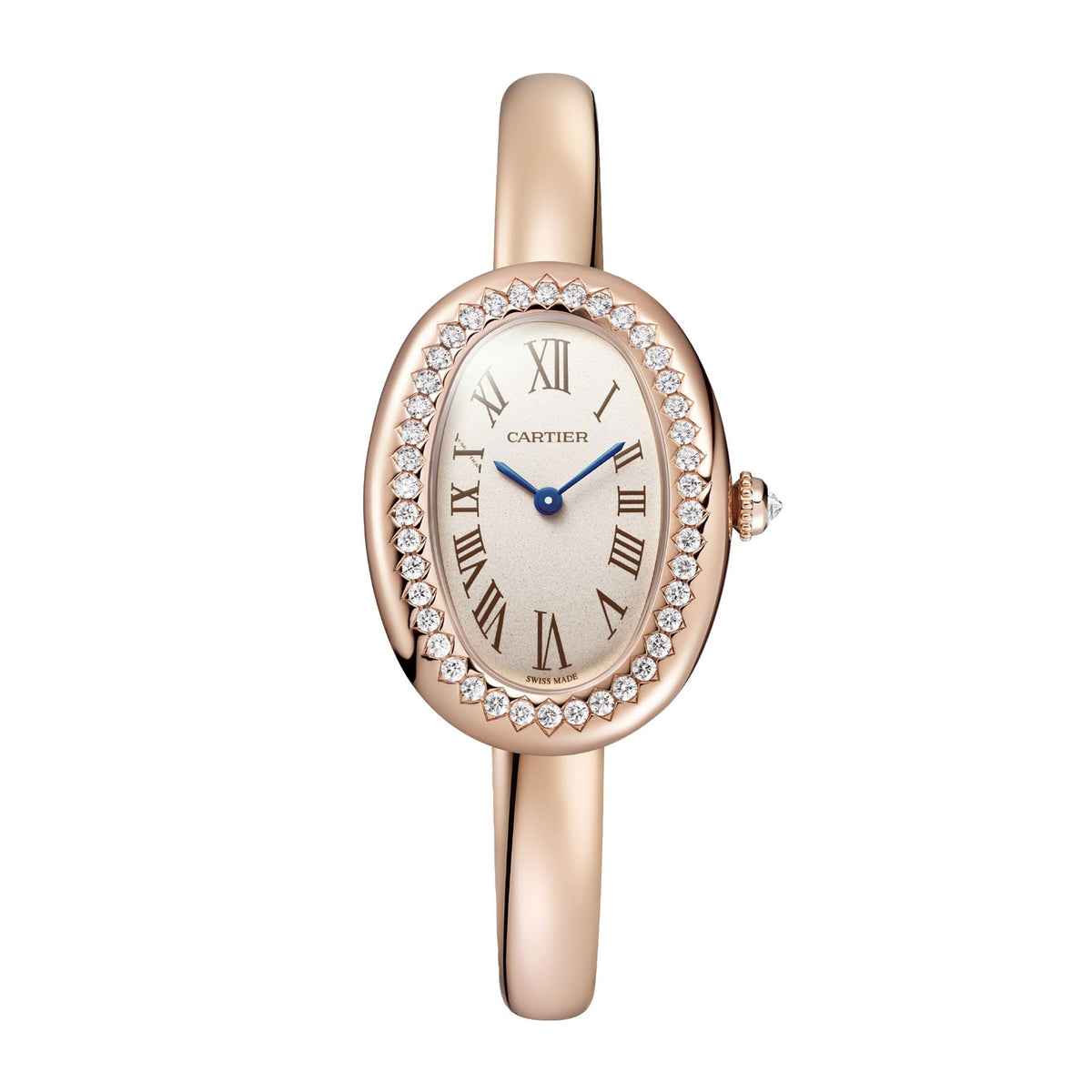 Baignoire Small Model (Size 16) | 23mm, 18K Rose Gold, Silvered Dial - image 1