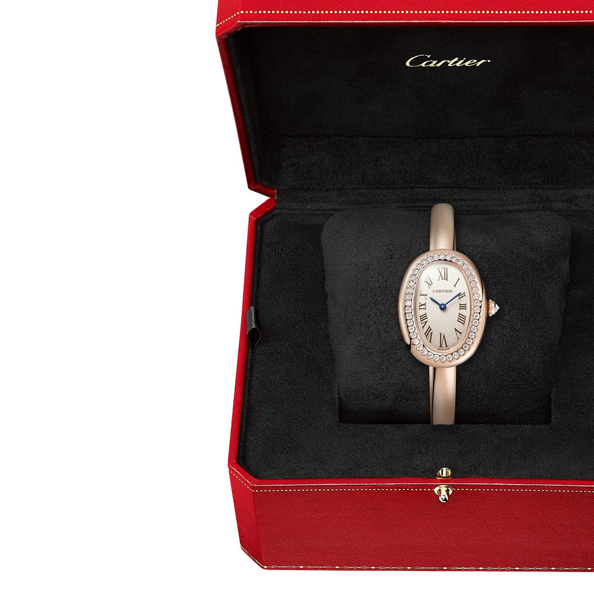 Baignoire Small Model (Size 16) | 23mm, 18K Rose Gold, Silvered Dial - image 3
