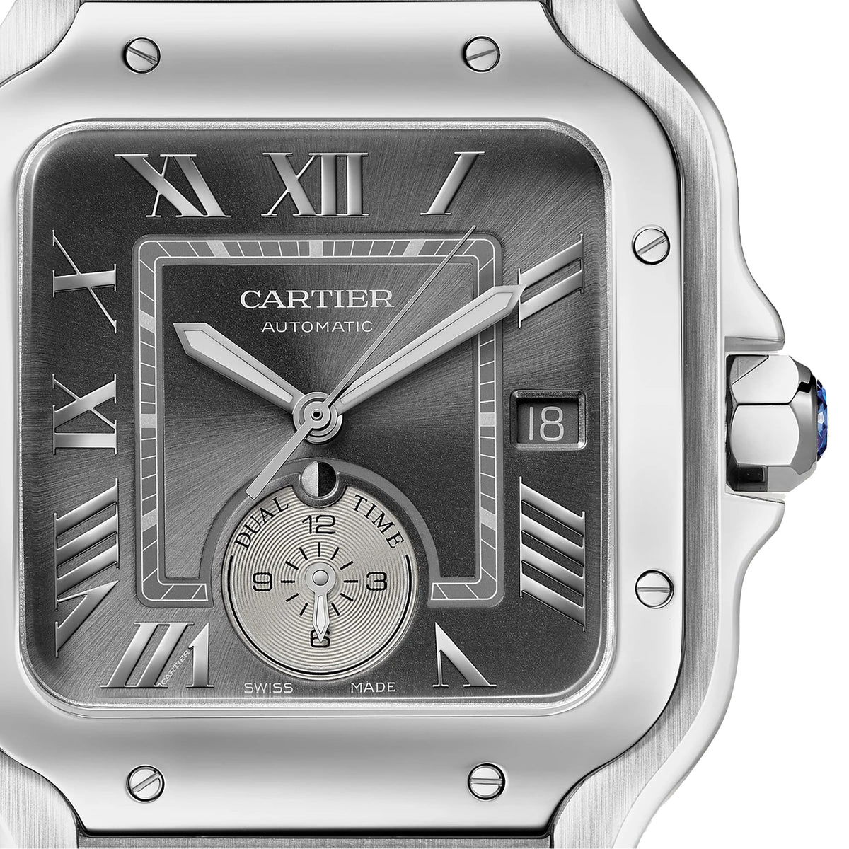 Santos de Cartier Large Model | 40mm, Steel, Grey Dial - image 2