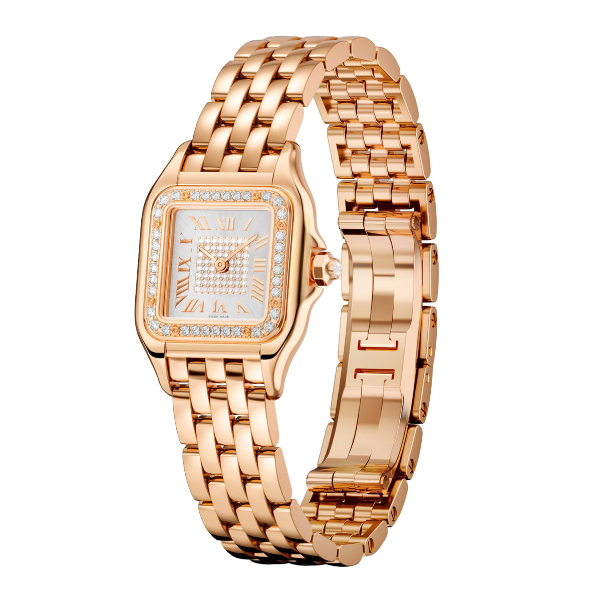 Panthère de Cartier Small Model | 22mm, 18K Rose Gold, Diamond Silver Dial - image 2