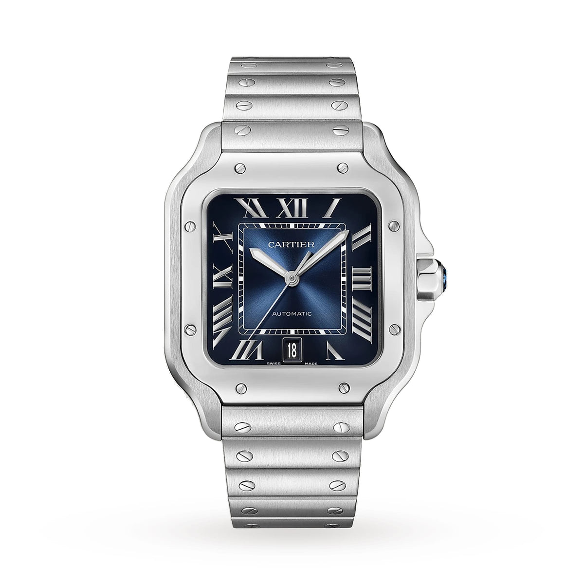 Santos de Cartier Large Model | 40mm, Steel, Blue Dial - image 1