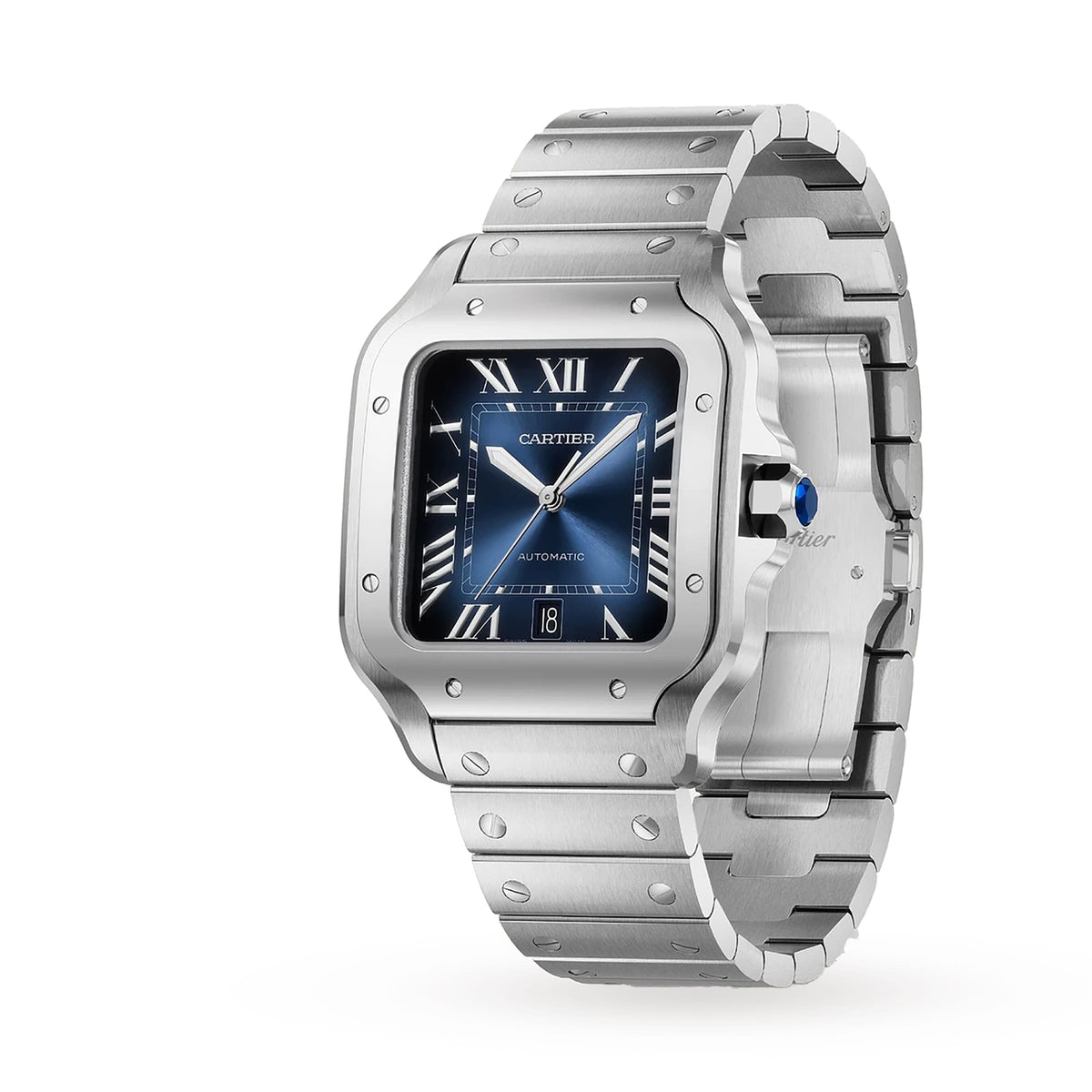 Santos de Cartier Large Model | 40mm, Steel, Blue Dial - image 3