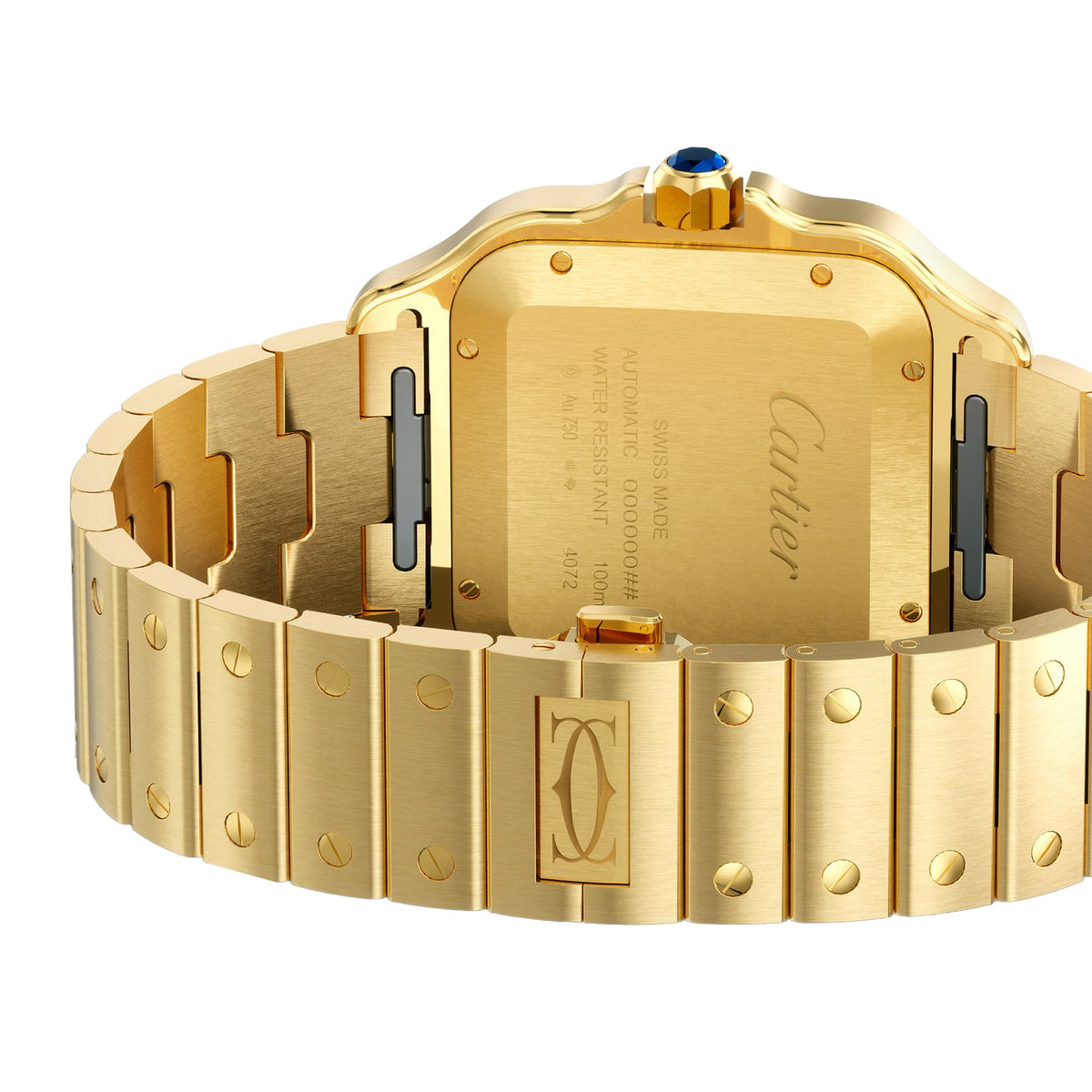 Santos de Cartier Large Model | 40mm, 18K Yellow Gold, Brown Dial - image 4