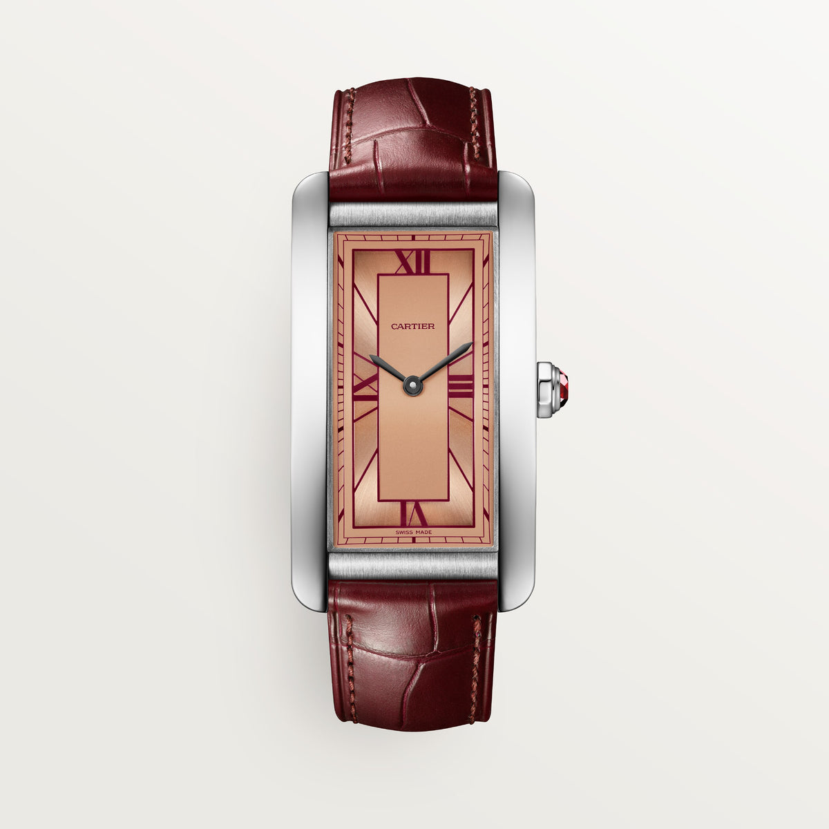 Tank Américaine Large Model | 24.5mm, Platinum, Leather, Pink Dial - image 1