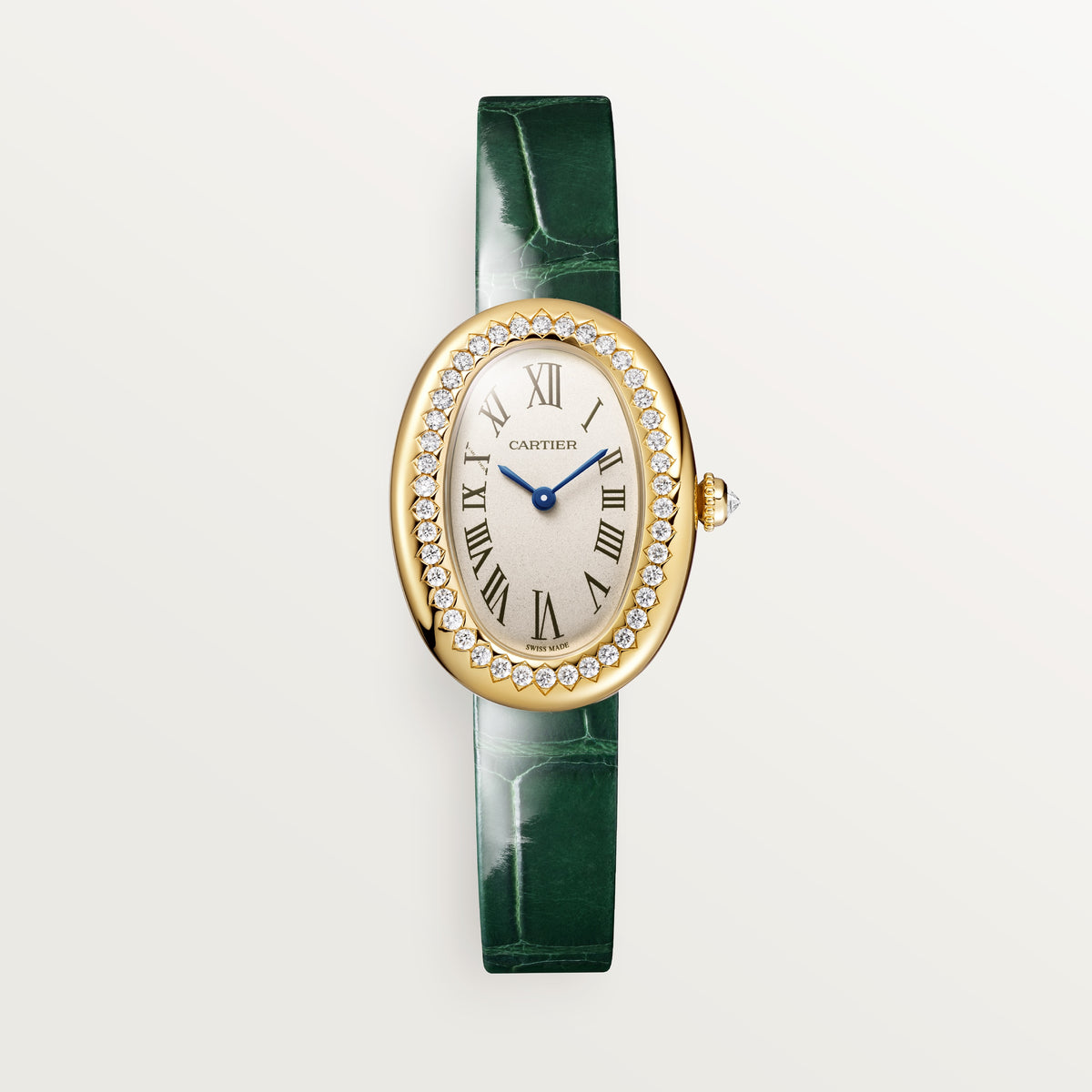 Baignoire Allongèe | 23mm, 18K Yellow Gold, Leather, Silvered Dial - image 1