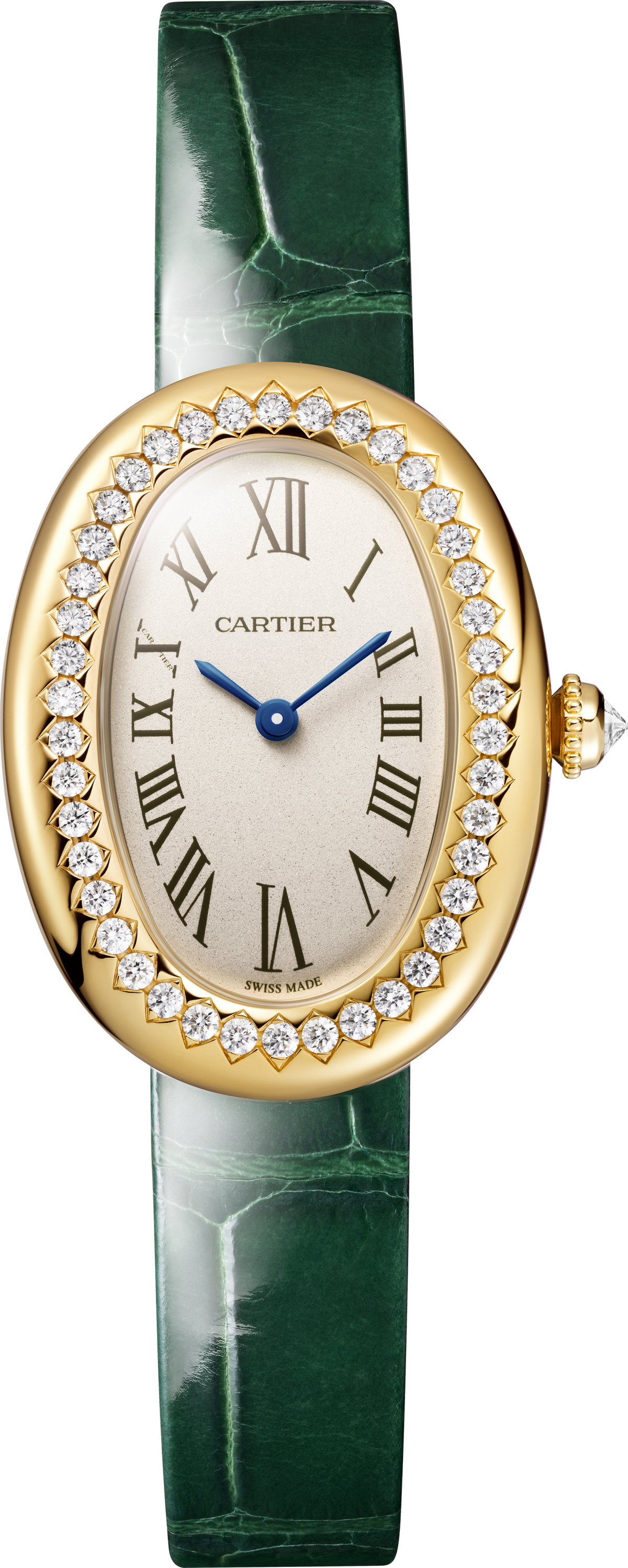 Baignoire Allongèe | 23mm, 18K Yellow Gold, Leather, Silvered Dial - image 2